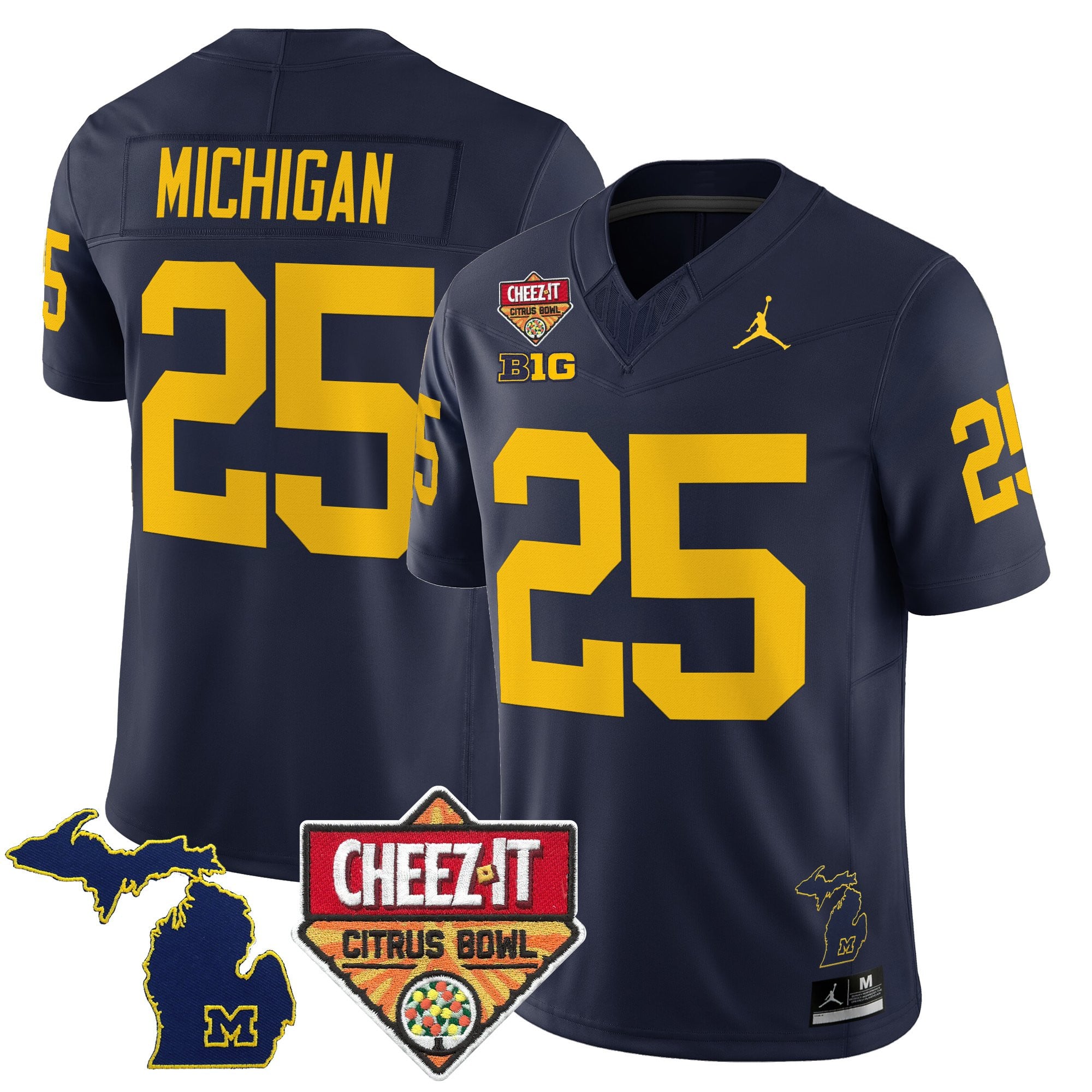 Men's Michigan Wolverines 2025 Cheez-It Citrus Bowl Vapor Limited Jersey - All Stitched