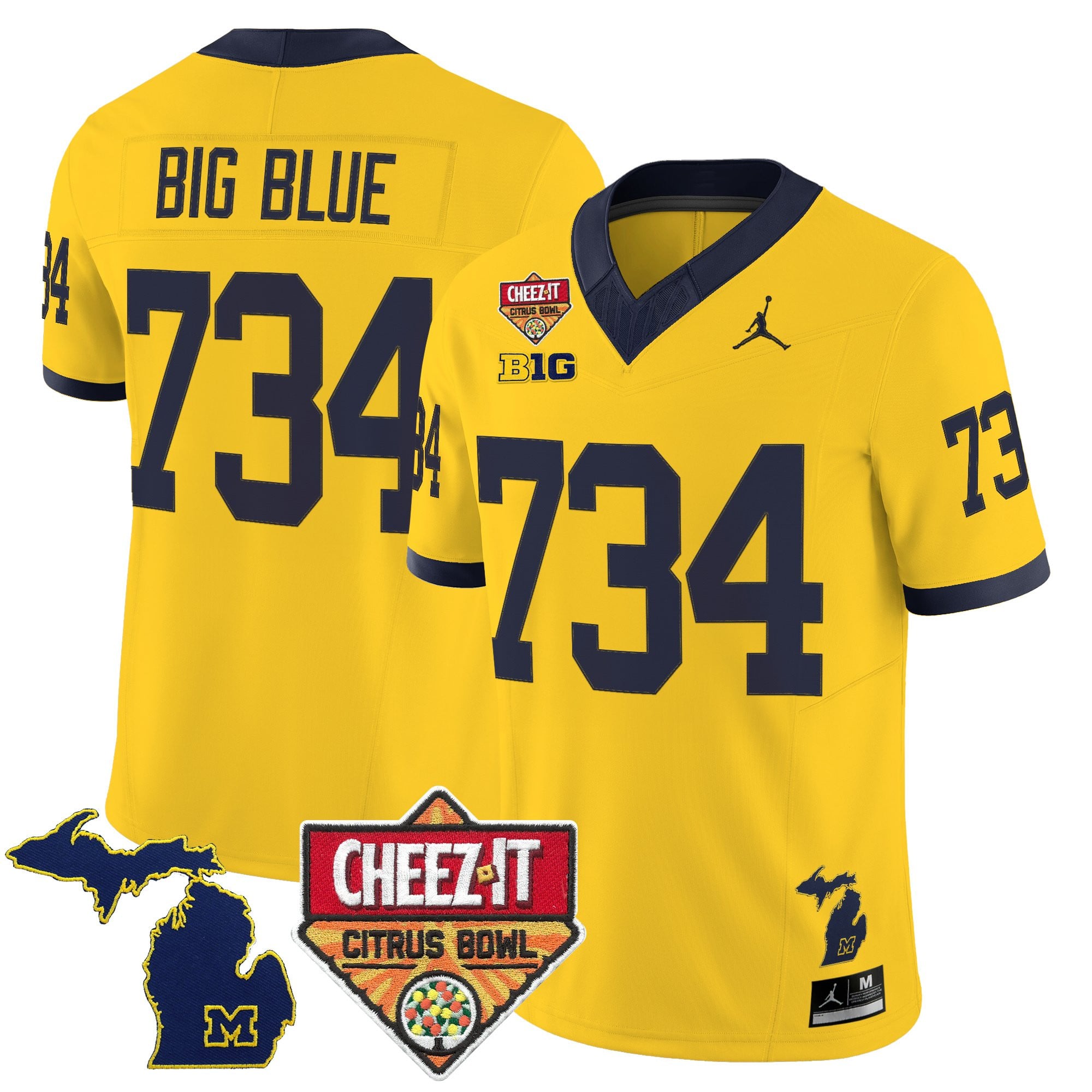 Men's Michigan Wolverines 2025 Cheez-It Citrus Bowl Vapor Limited Jersey - All Stitched