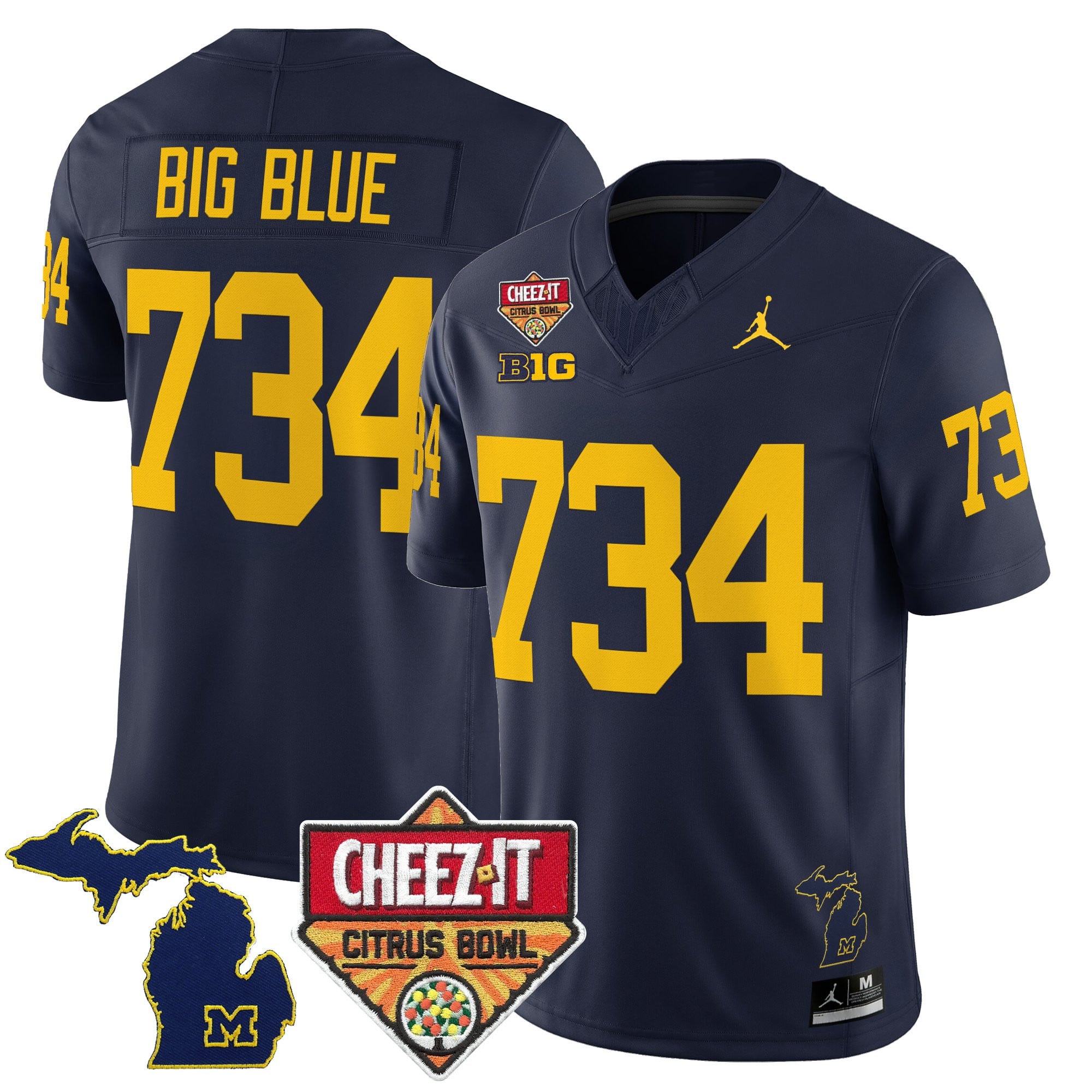 Men's Michigan Wolverines 2025 Cheez-It Citrus Bowl Vapor Limited Jersey - All Stitched