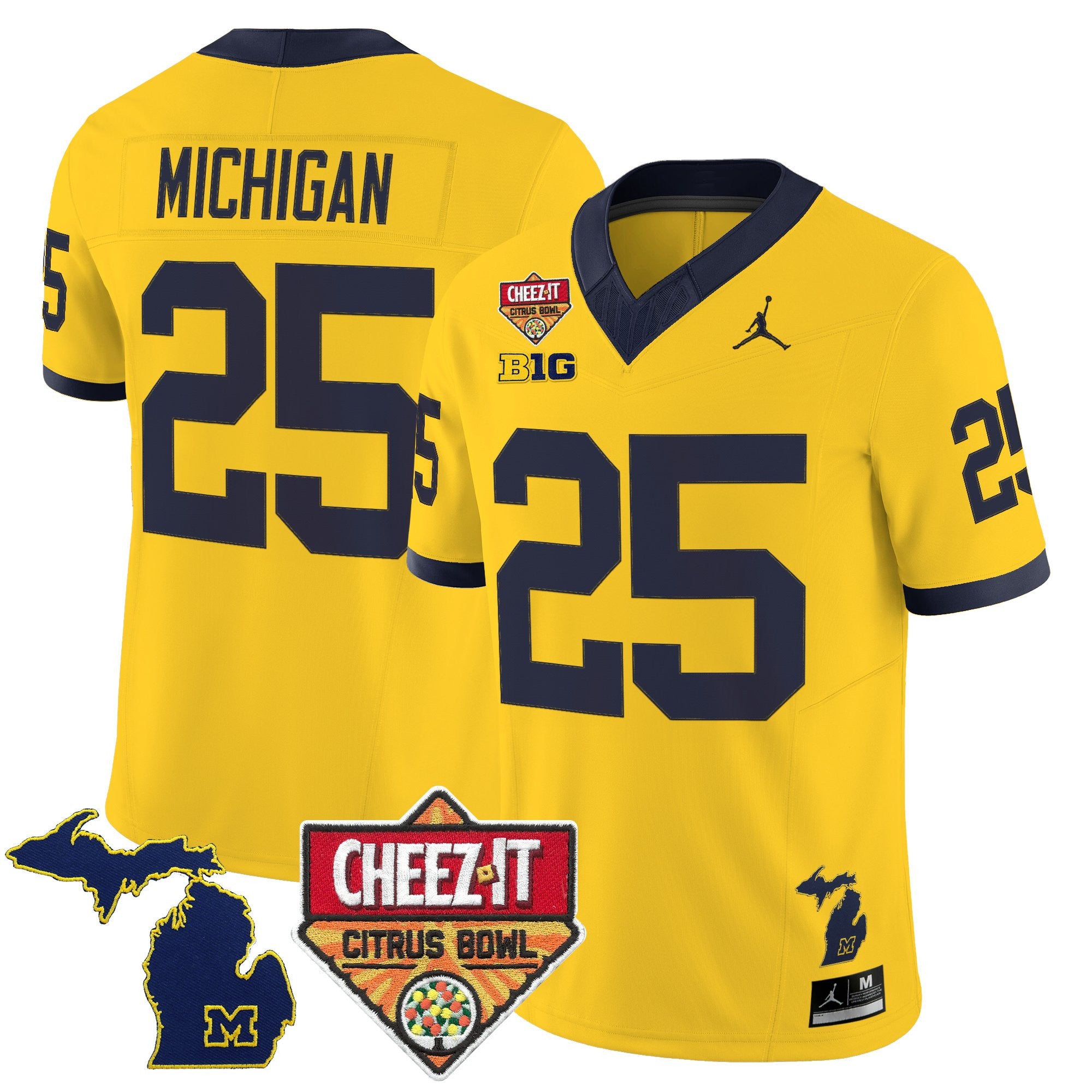 Men's Michigan Wolverines 2025 Cheez-It Citrus Bowl Vapor Limited Jersey - All Stitched