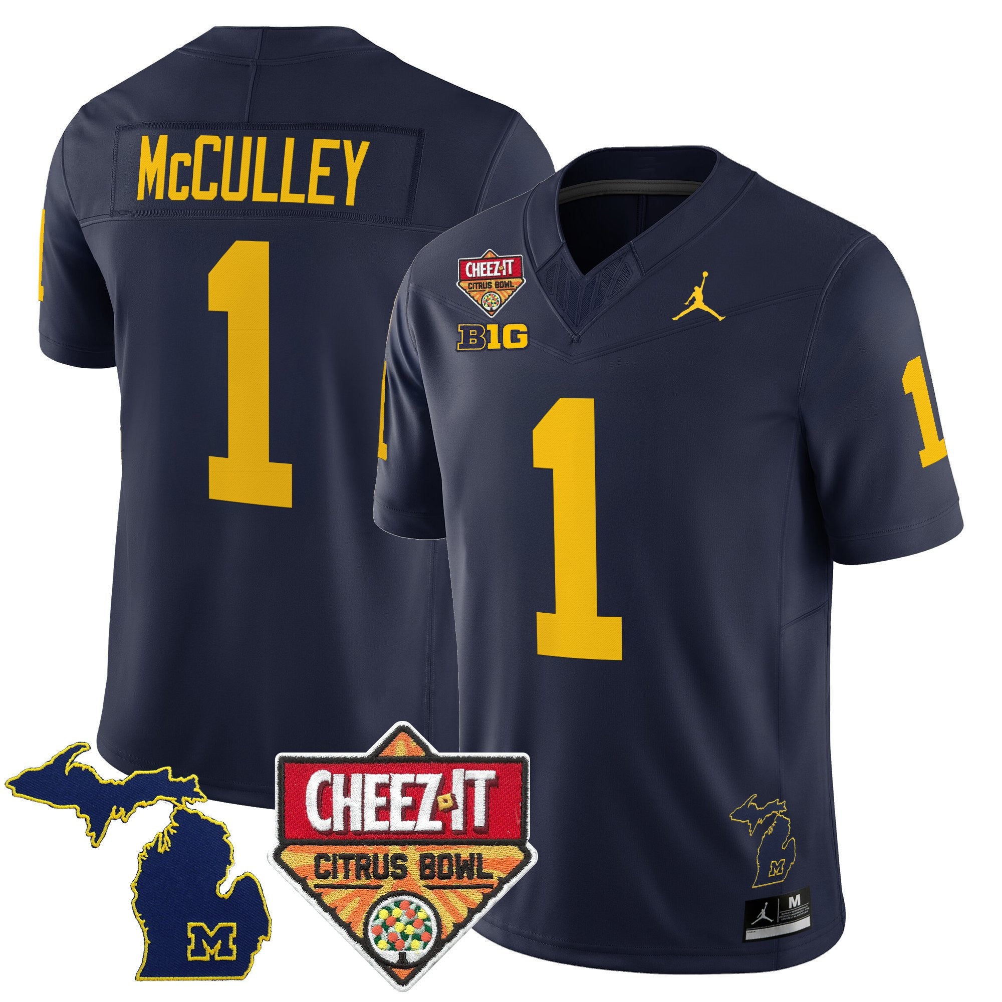 Men's Michigan Wolverines 2025 Cheez-It Citrus Bowl Vapor Limited Jersey - All Stitched