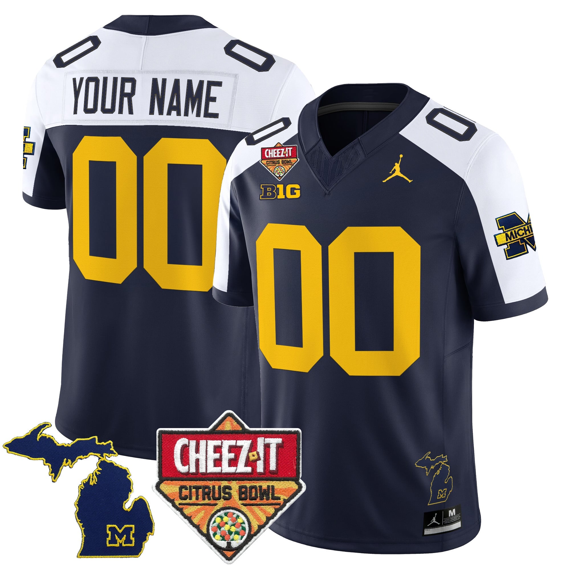 Michigan Wolverines 2025 Cheez-It Citrus Bowl Vapor Limited Custom Jersey - All Stitched