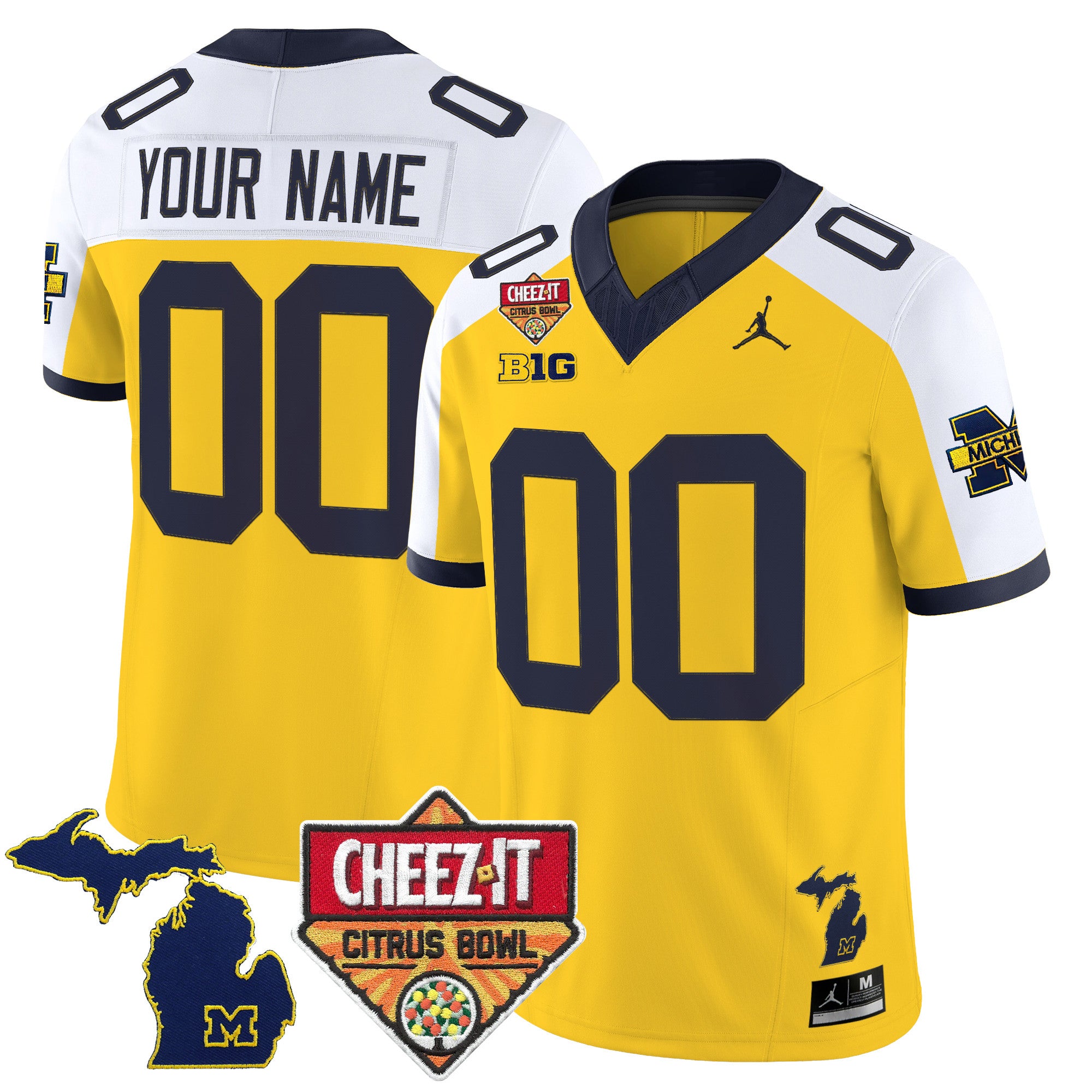 Michigan Wolverines 2025 Cheez-It Citrus Bowl Vapor Limited Custom Jersey - All Stitched