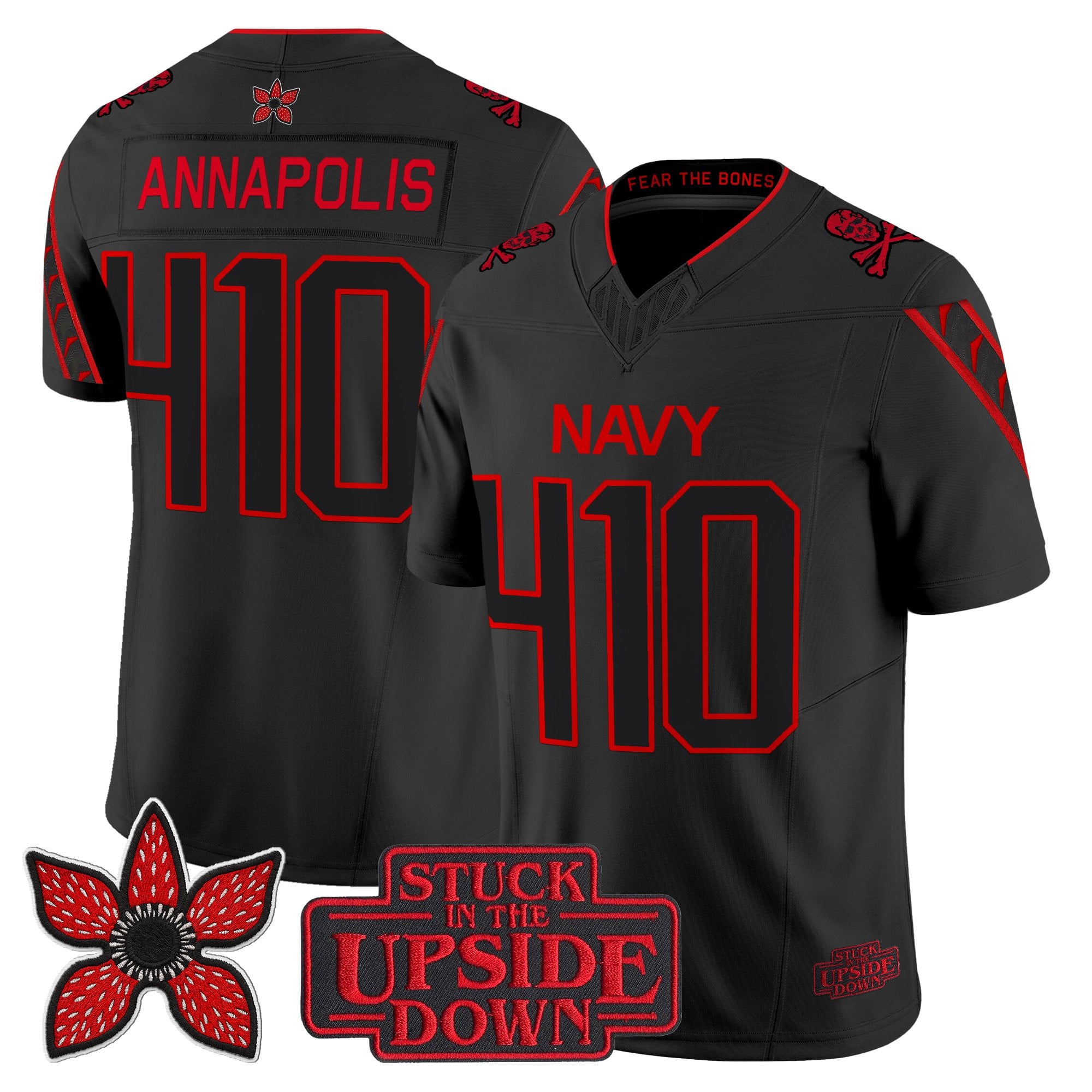 Navy Midshipmen 'Stranger Things x Jolly Roger Edition' Vapor Limited Jersey - All Stitched