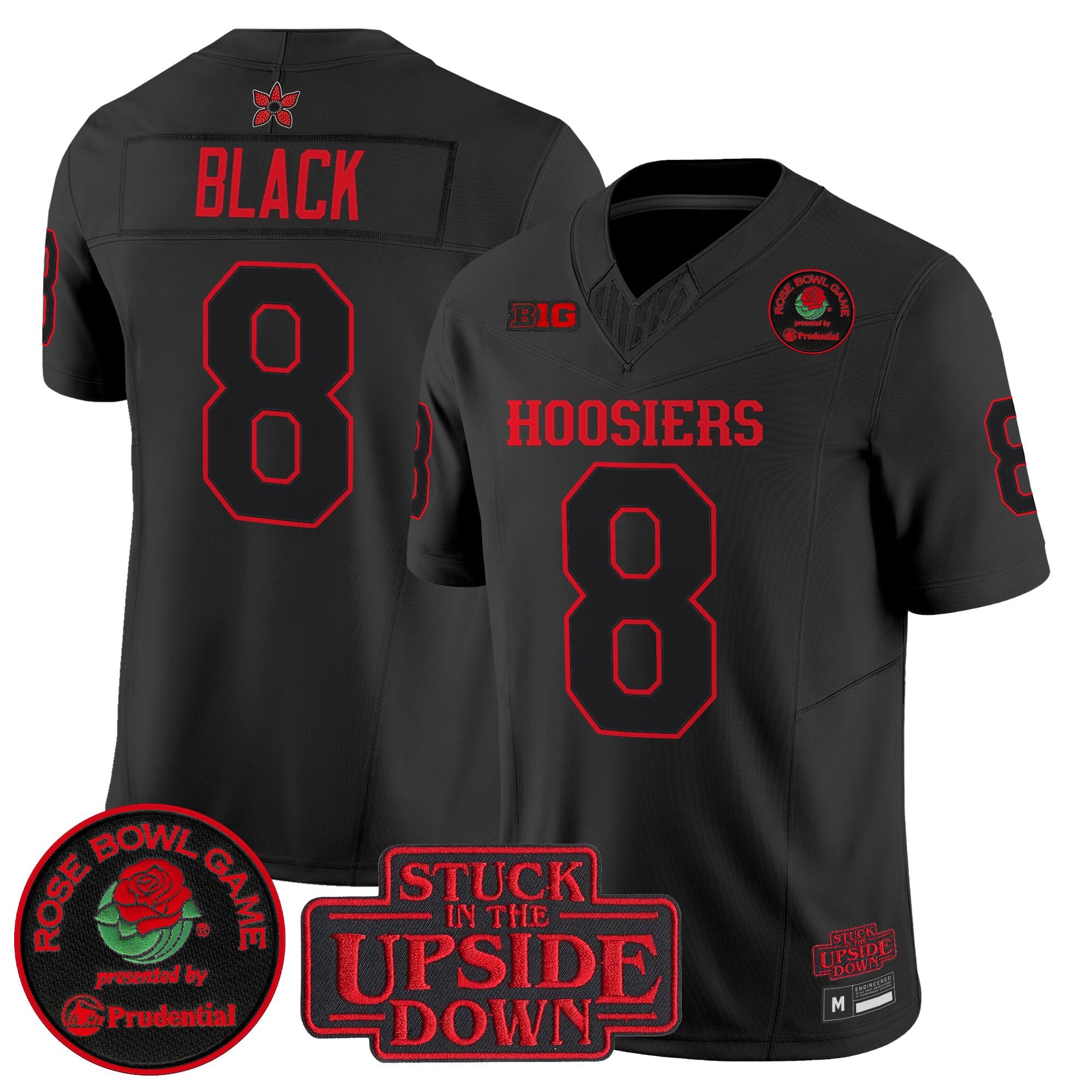 Men's Indiana Hoosiers 'Stranger Things Edition' Vapor Limited Jersey - 2025 Rose Bowl Patch - All Stitched