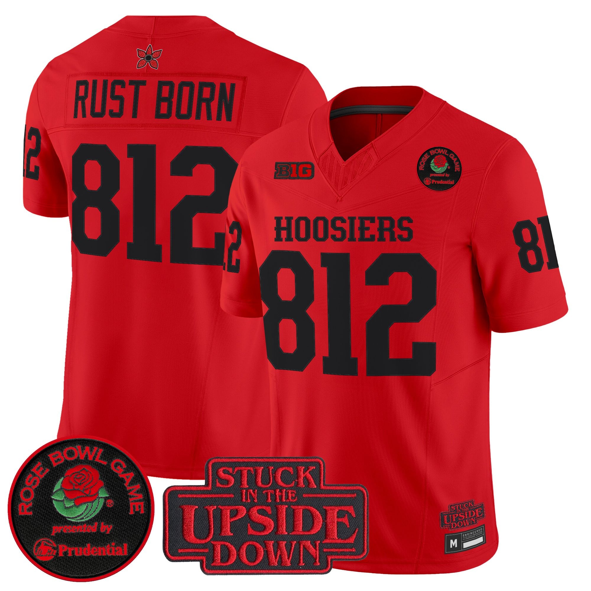 Men's Indiana Hoosiers 'Stranger Things Edition' Vapor Limited Jersey - 2025 Rose Bowl Patch - All Stitched