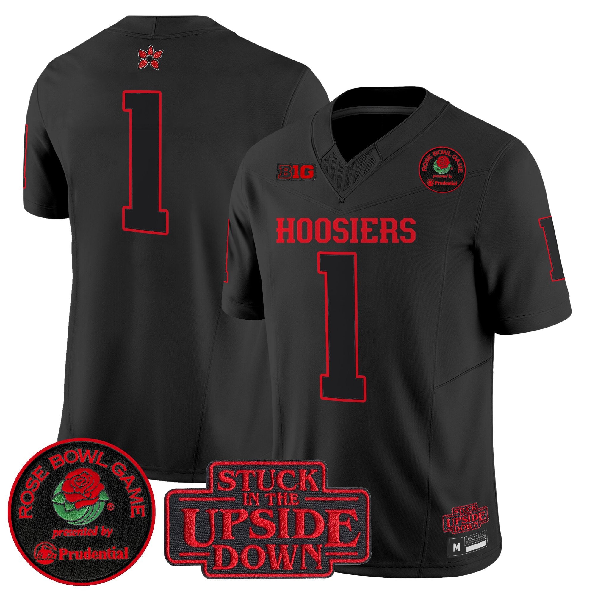 Men's Indiana Hoosiers 'Stranger Things Edition' Vapor Limited Jersey - 2025 Rose Bowl Patch - All Stitched
