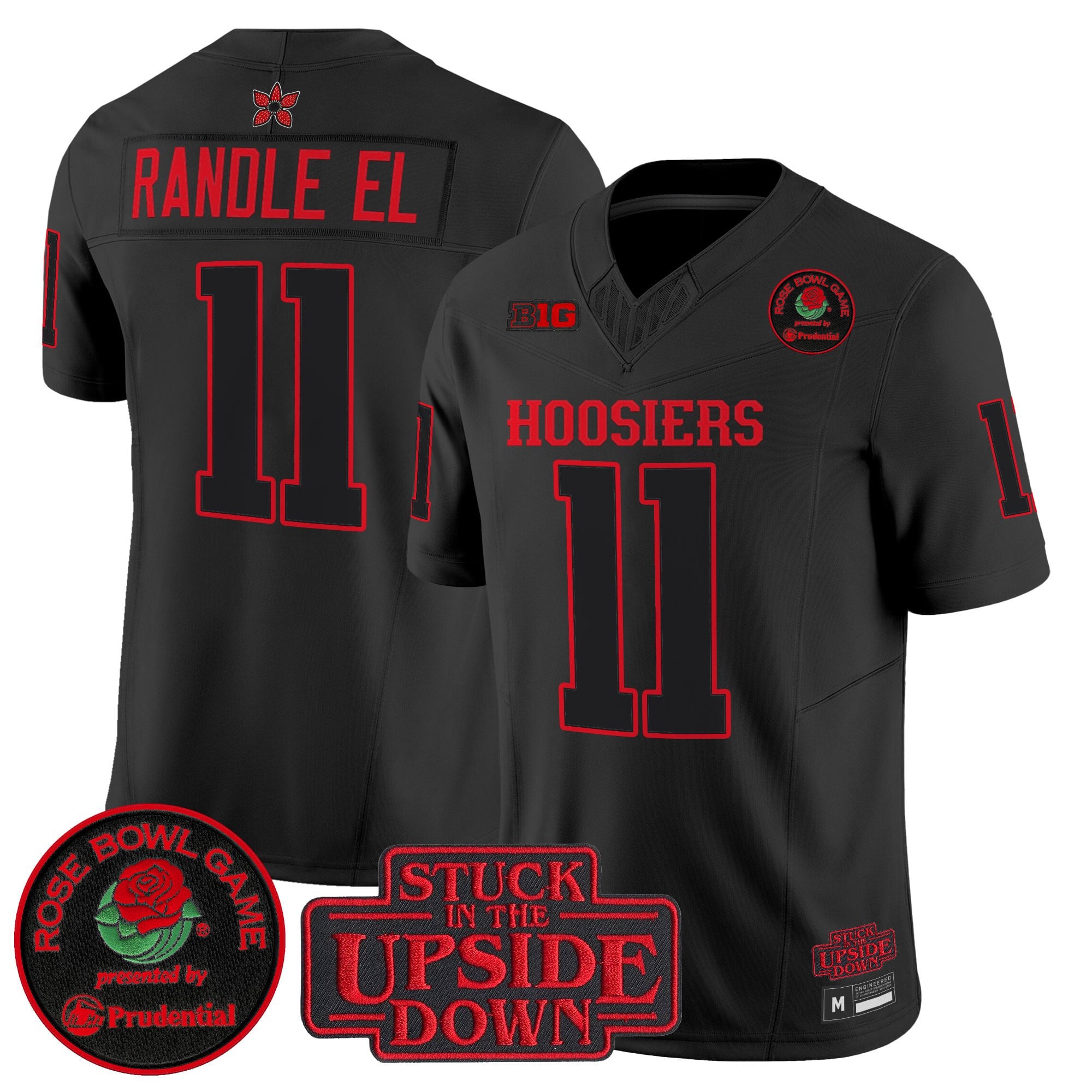 Men's Indiana Hoosiers 'Stranger Things Edition' Vapor Limited Jersey - 2025 Rose Bowl Patch - All Stitched