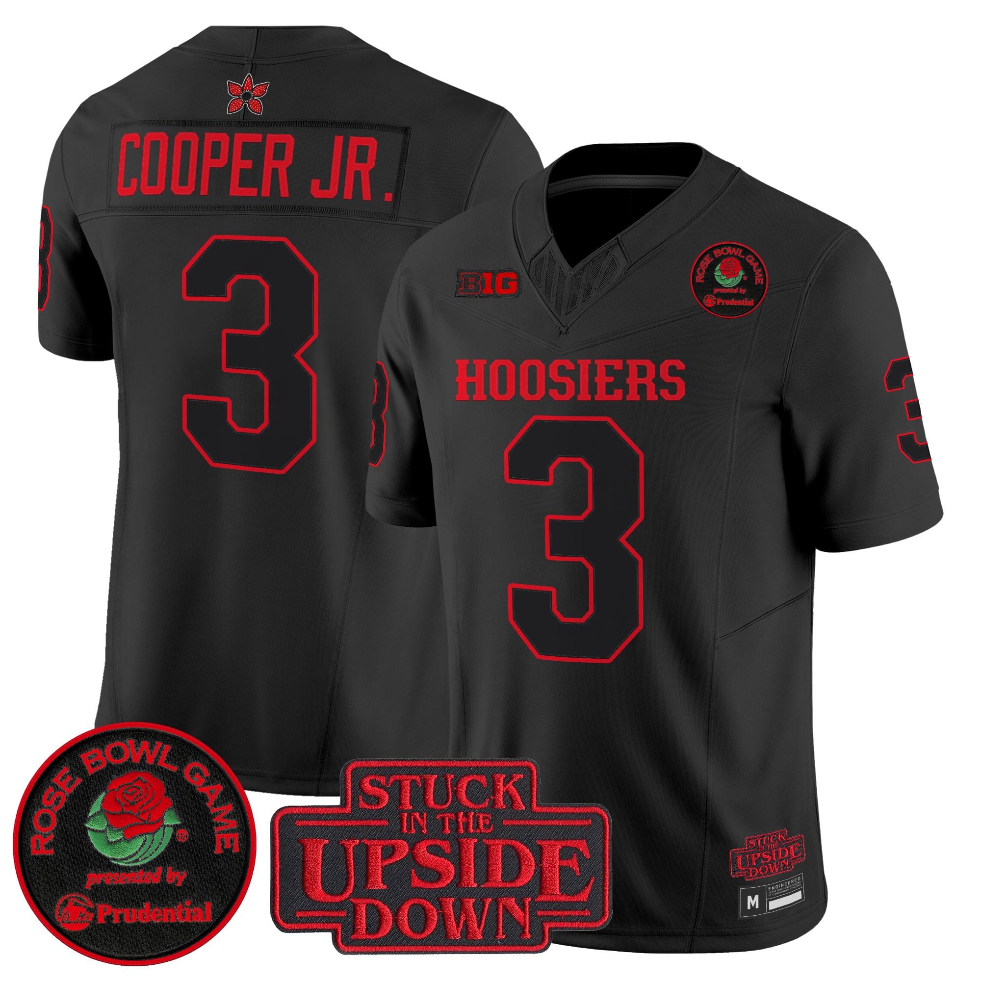 Men's Indiana Hoosiers 'Stranger Things Edition' Vapor Limited Jersey - 2025 Rose Bowl Patch - All Stitched