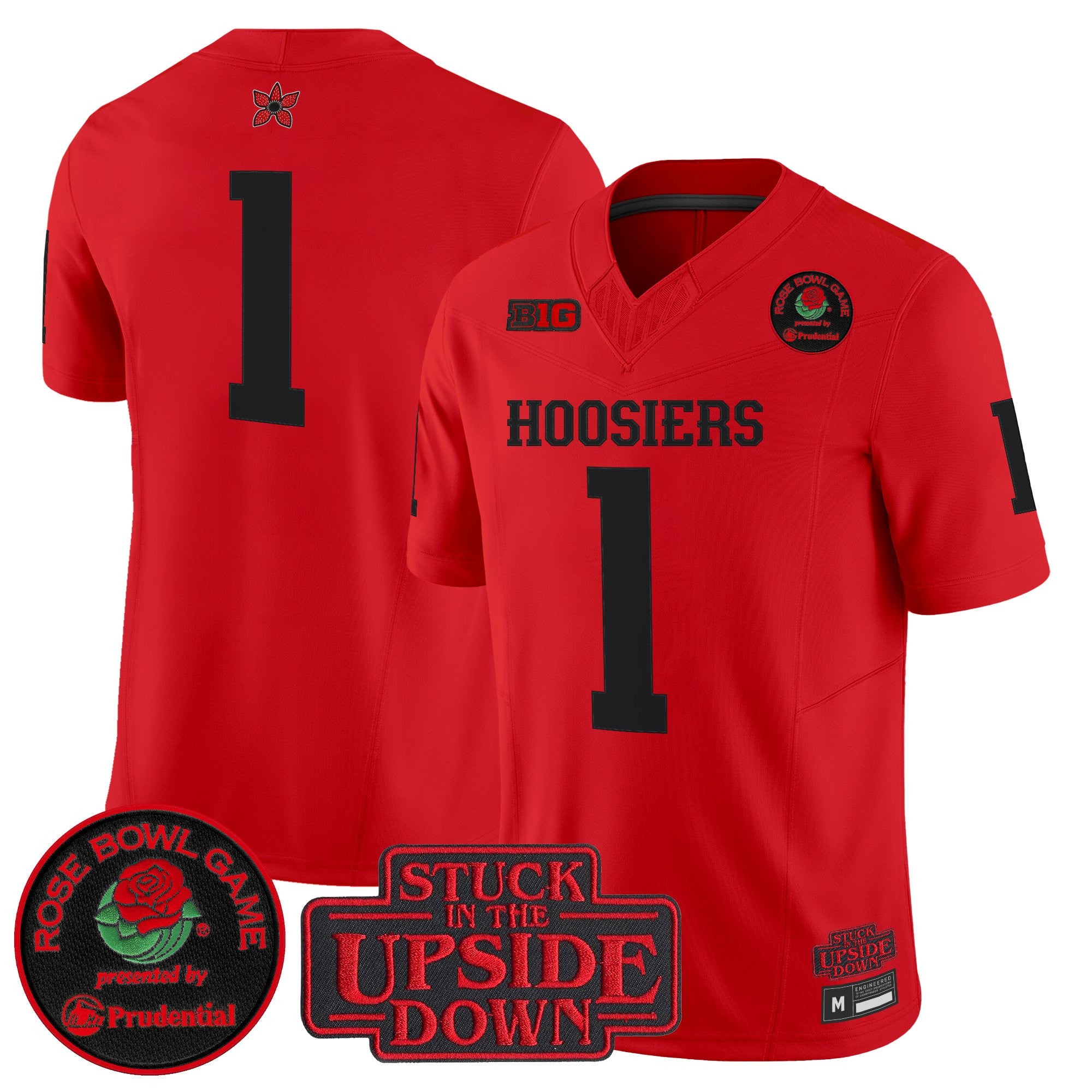 Men's Indiana Hoosiers 'Stranger Things Edition' Vapor Limited Jersey - 2025 Rose Bowl Patch - All Stitched
