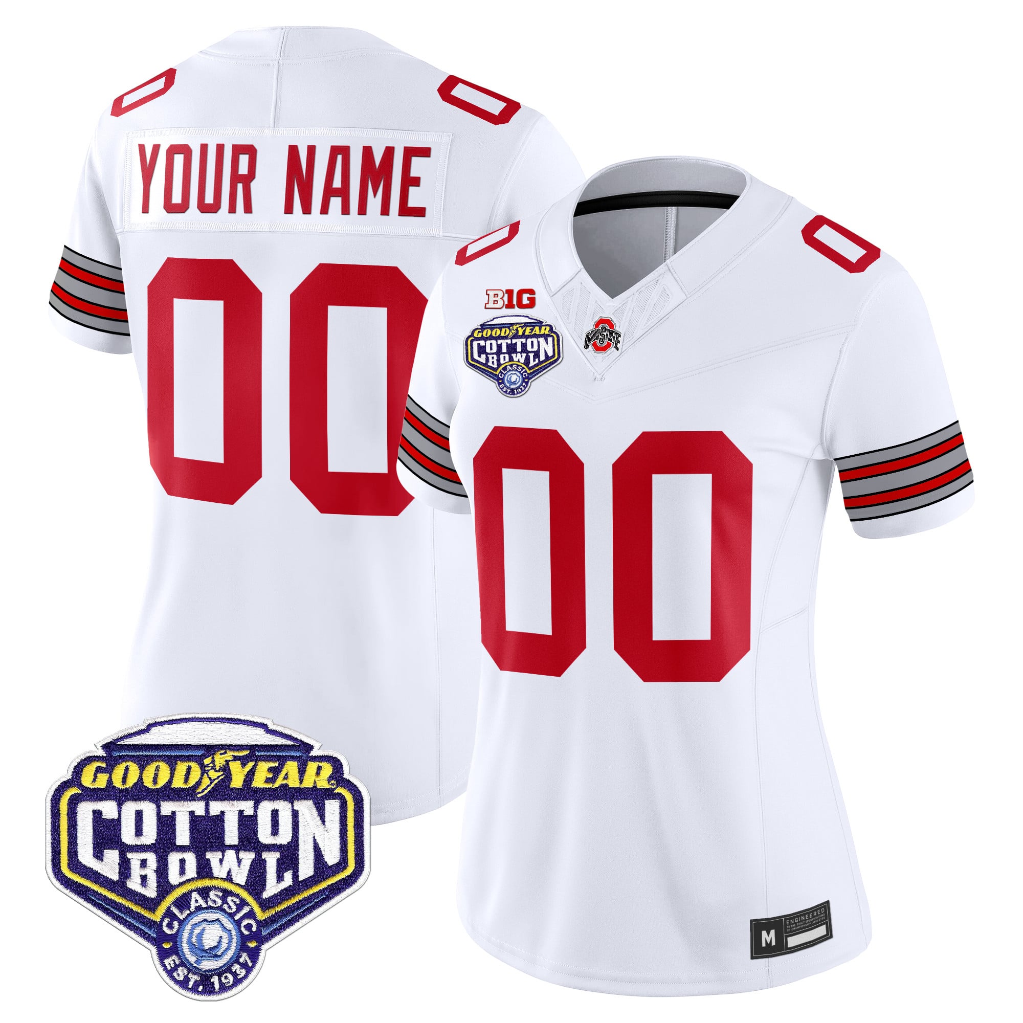 Ohio State Buckeyes 'Heritage Stripe' Vapor Limited Custom Jersey - 2025 Cotton Bowl Patch - All Stitched