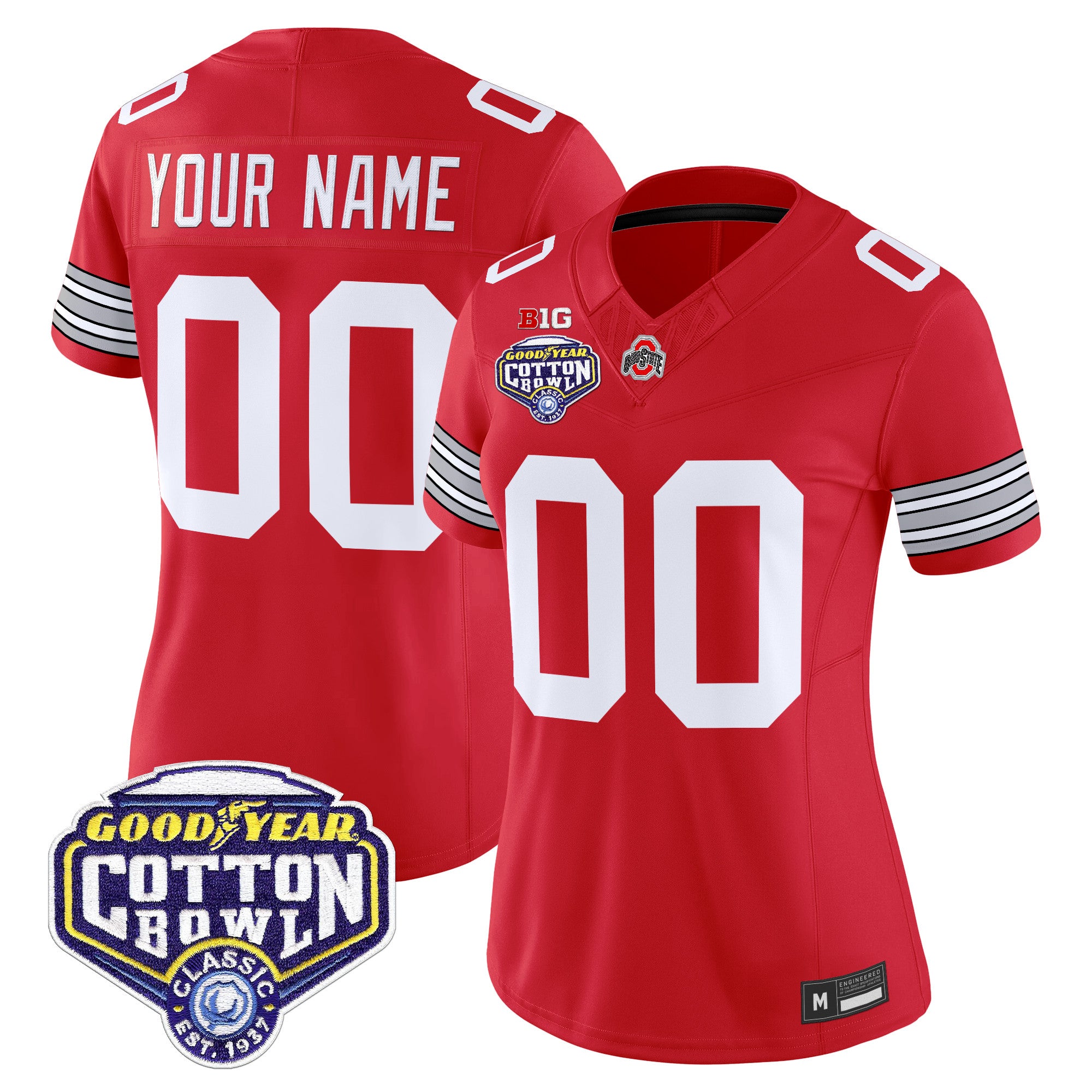 Ohio State Buckeyes 'Heritage Stripe' Vapor Limited Custom Jersey - 2025 Cotton Bowl Patch - All Stitched