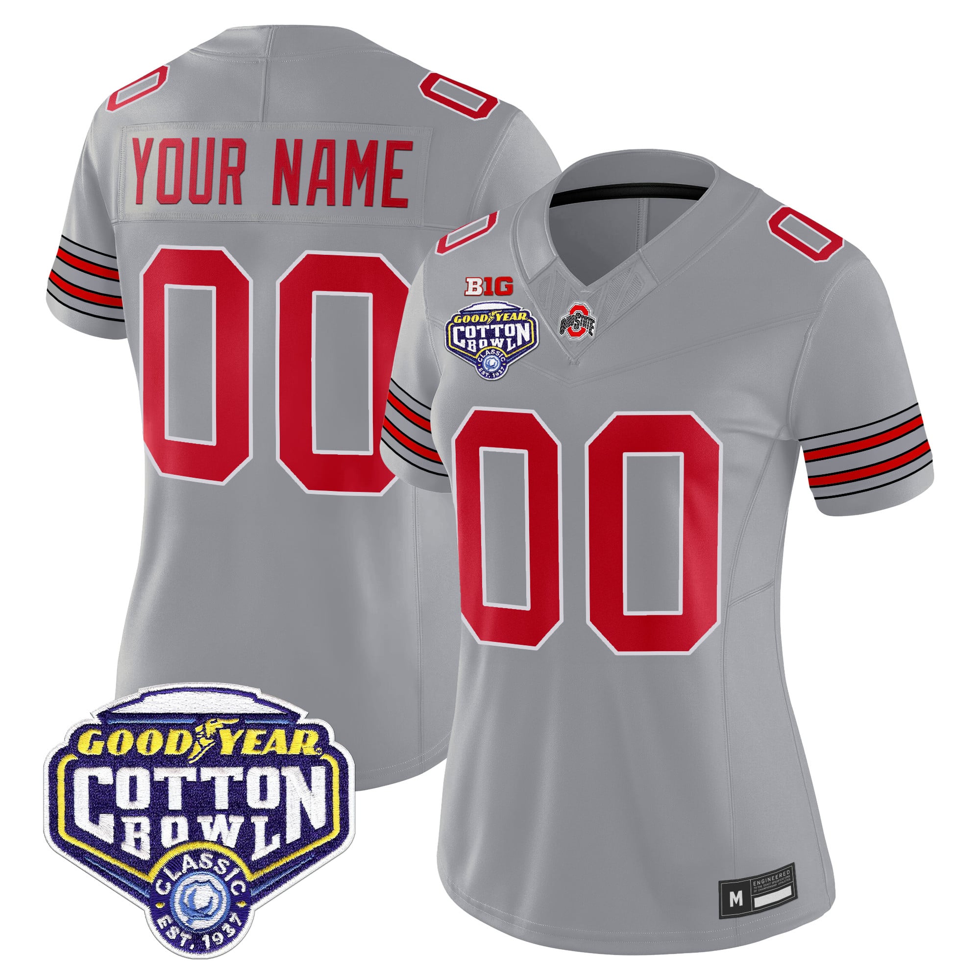 Ohio State Buckeyes 'Heritage Stripe' Vapor Limited Custom Jersey - 2025 Cotton Bowl Patch - All Stitched