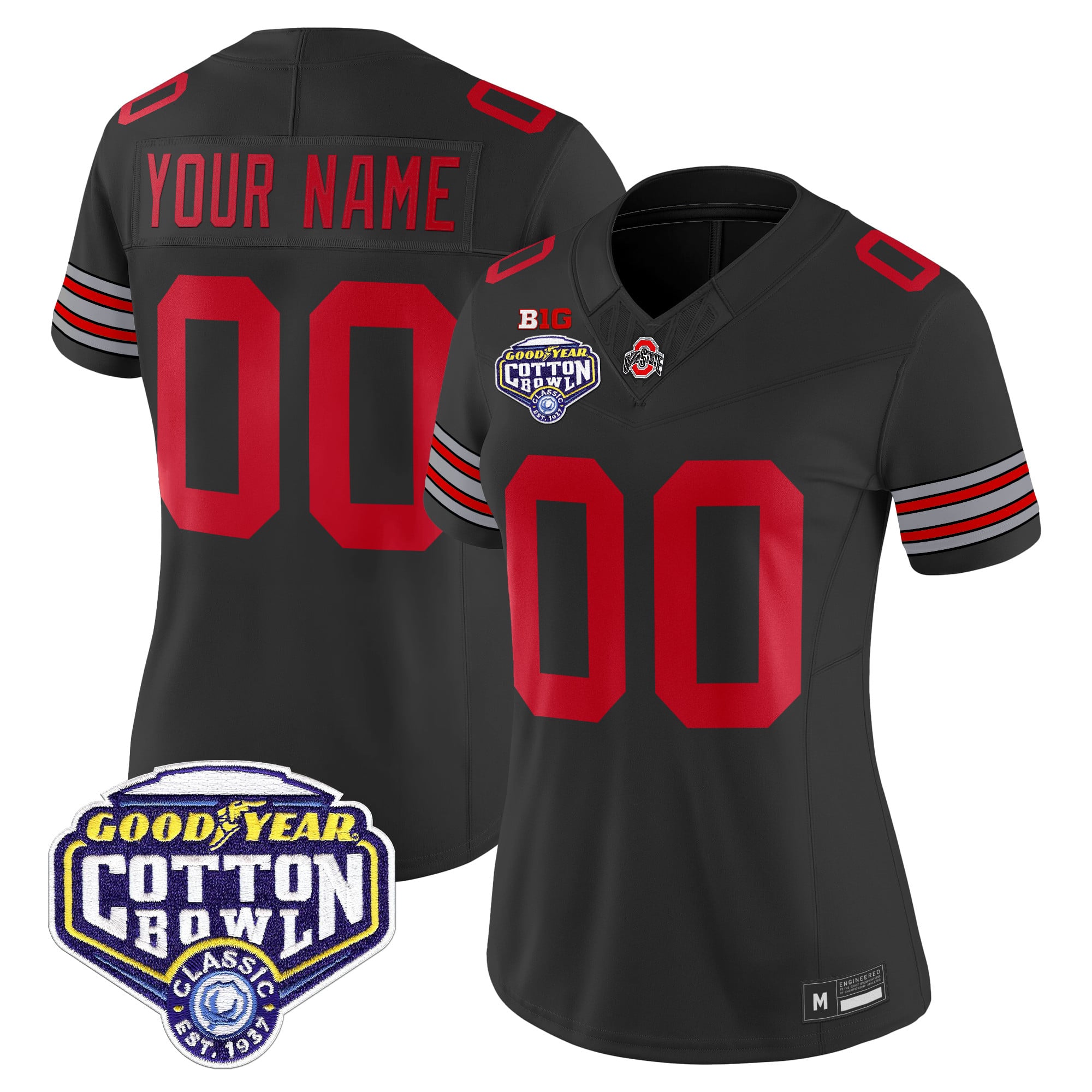 Ohio State Buckeyes 'Heritage Stripe' Vapor Limited Custom Jersey - 2025 Cotton Bowl Patch - All Stitched