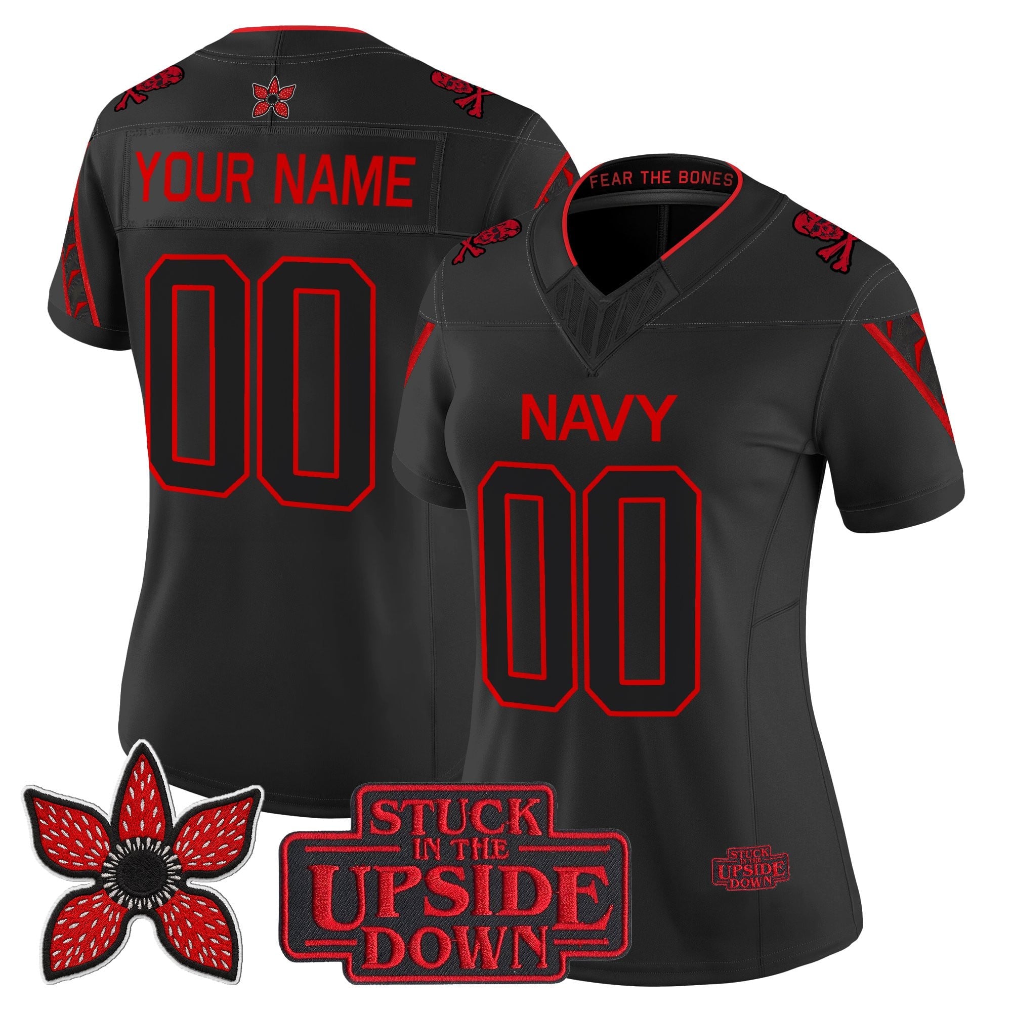 Navy Midshipmen 'Stranger Things x Jolly Roger Edition' Vapor Limited Custom Jersey - All Stitched