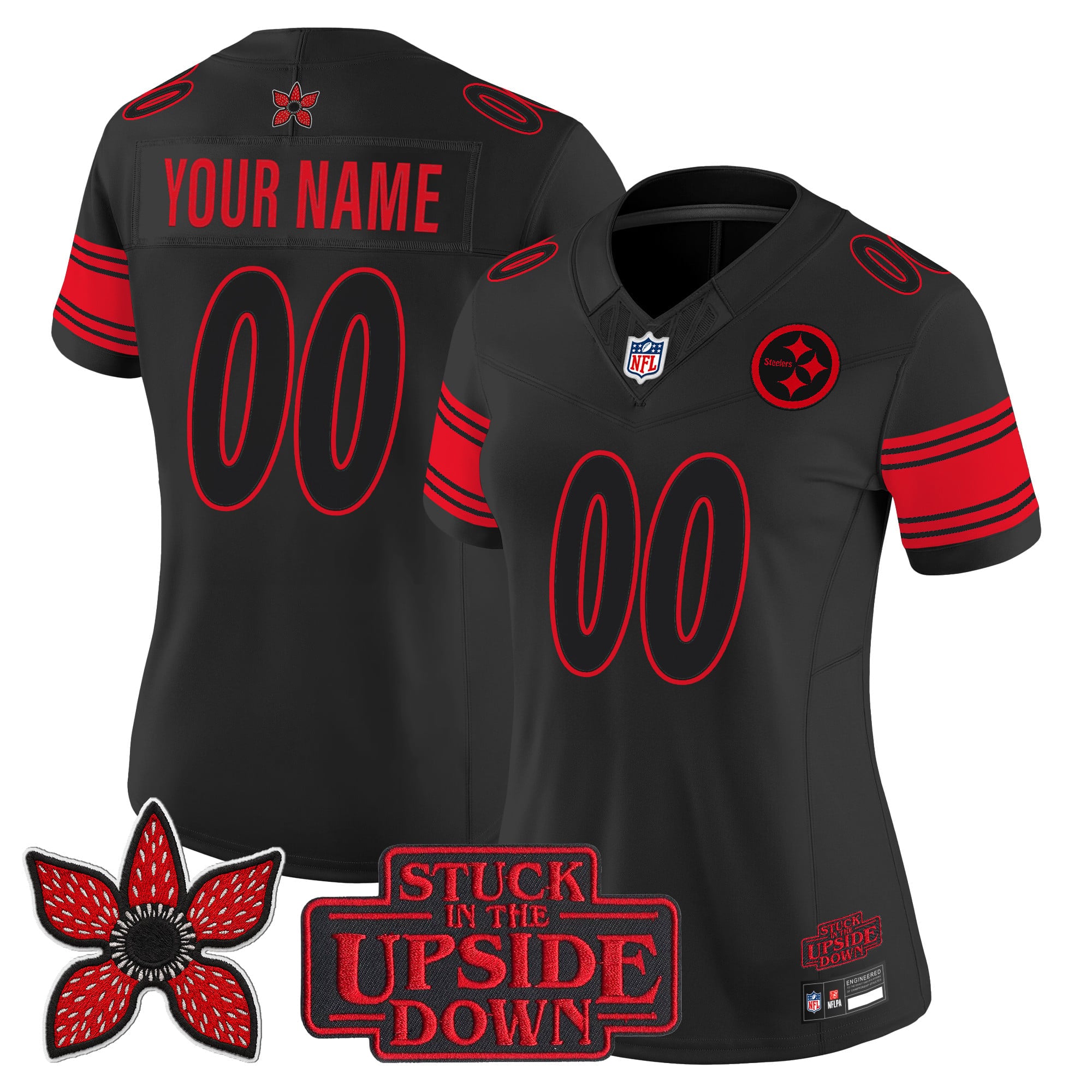 Pittsburgh Steelers 'Stranger Things Edition' Vapor Limited Custom Jersey - All Stitched