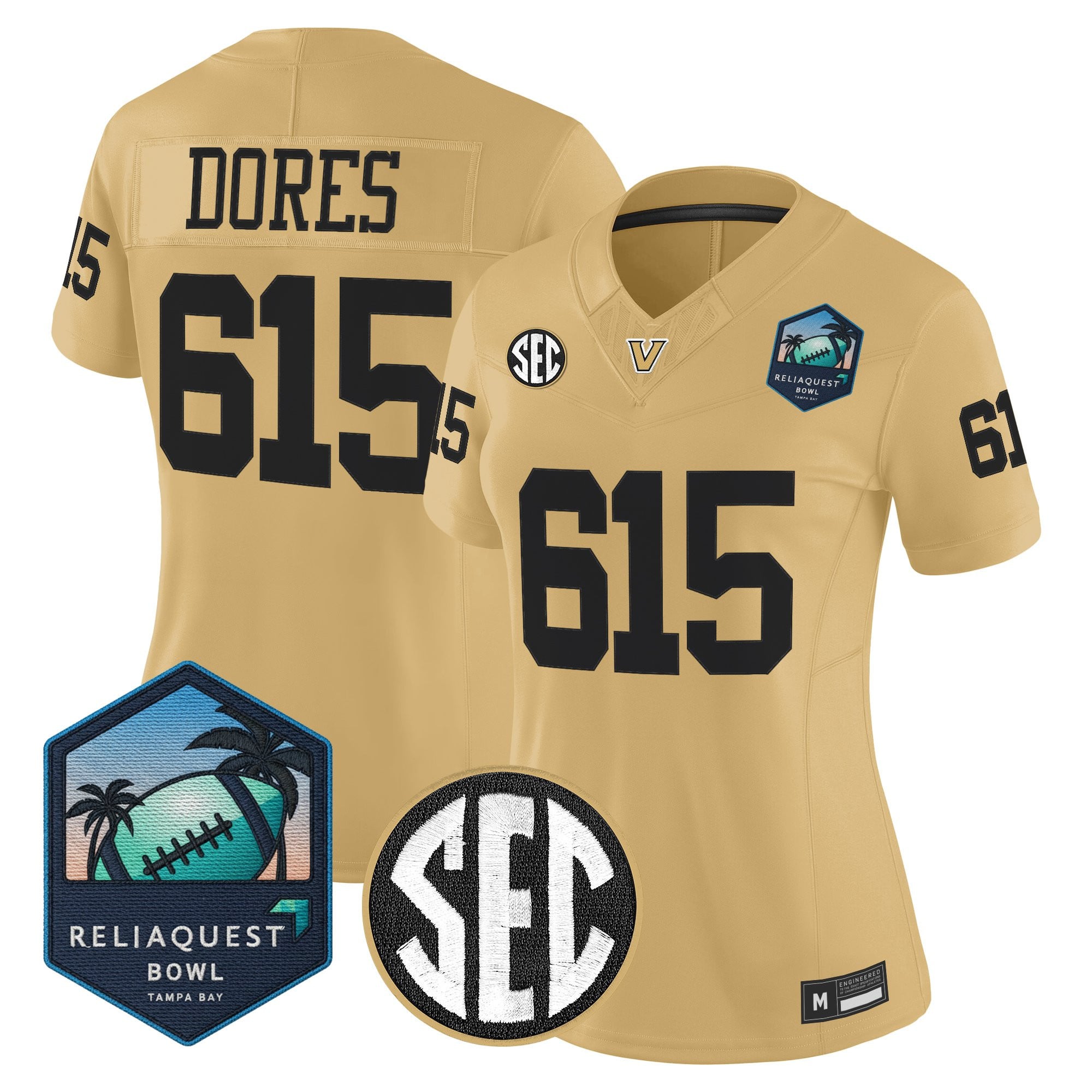 Women's Vanderbilt Commodores 2025 ReliaQuest Bowl Vapor Limited Jersey - All Stitched