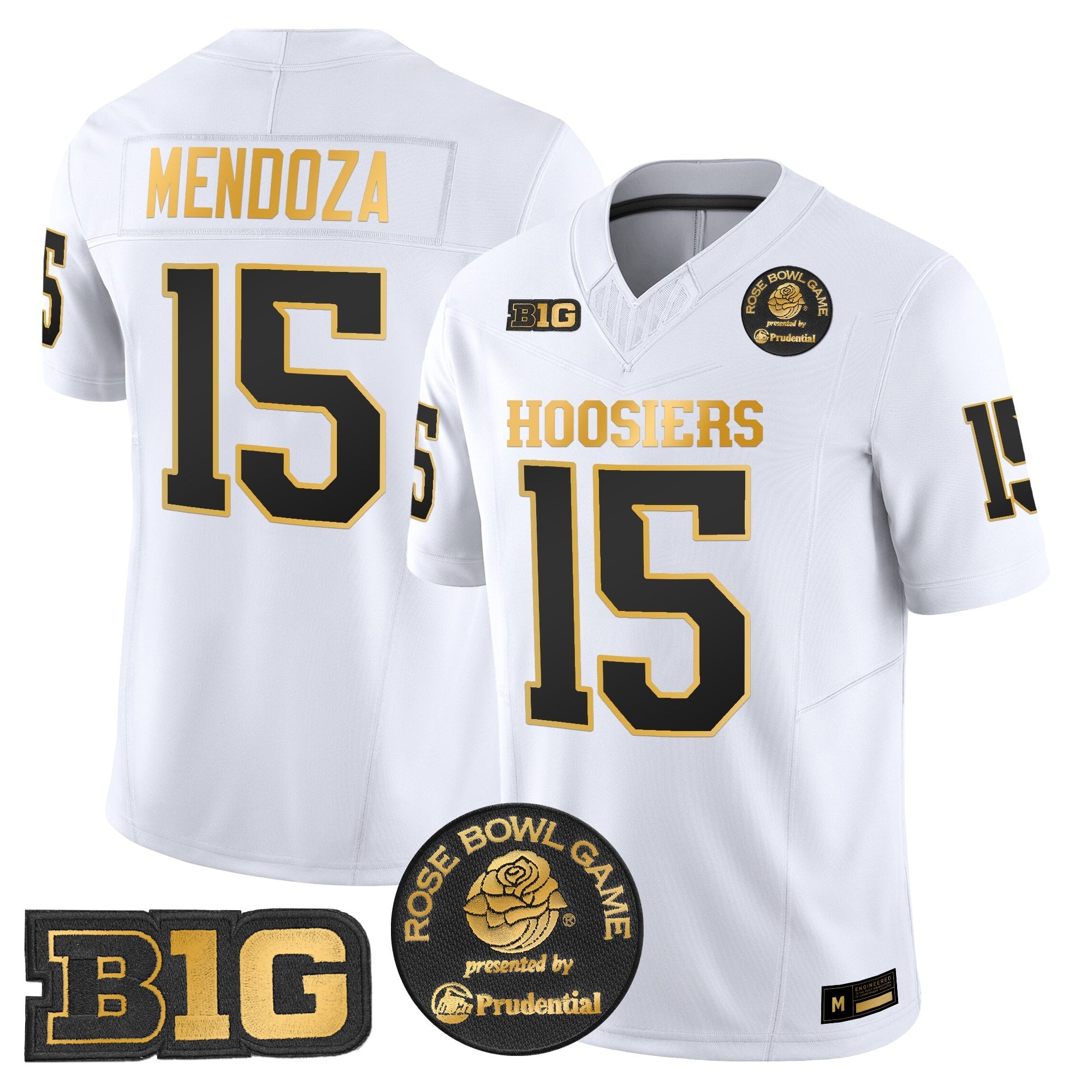Men's Indiana Hoosiers 2025 Rose Bowl Gold Vapor Limited Jersey - All Stitched