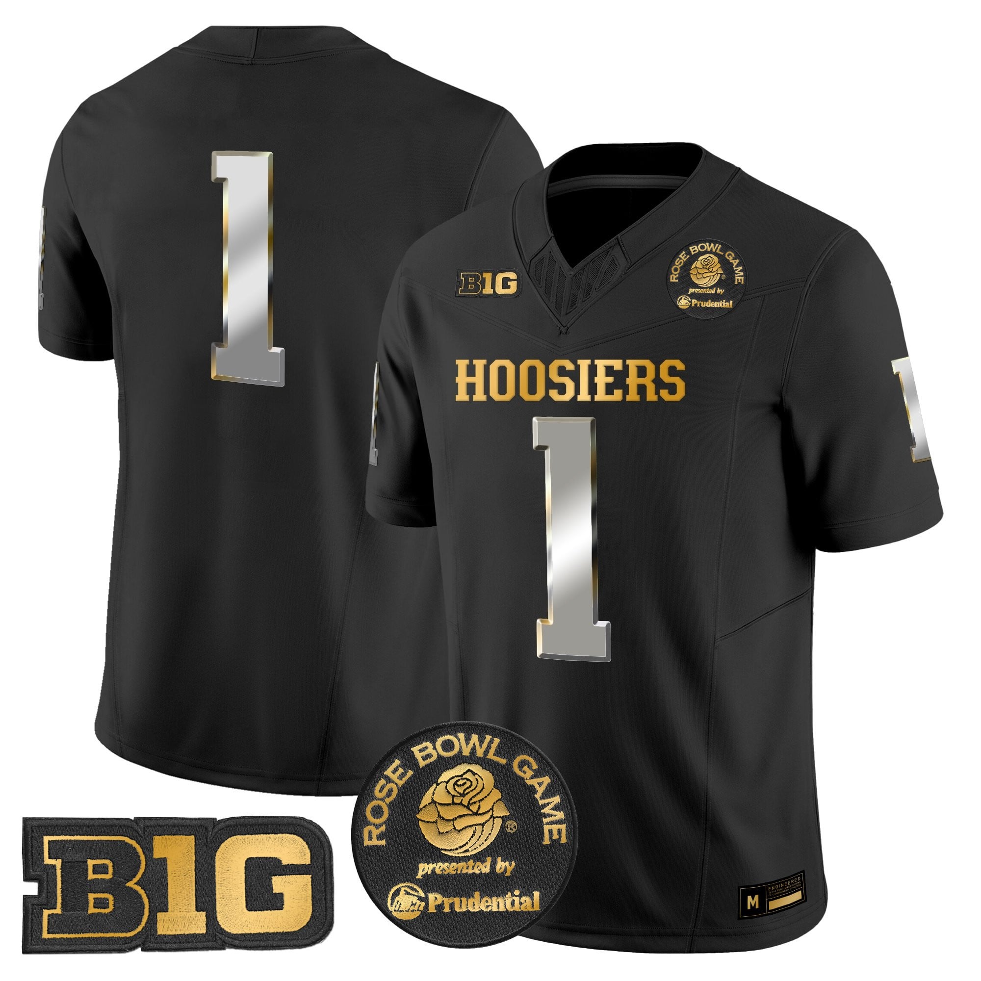 Men's Indiana Hoosiers 2025 Rose Bowl Gold Vapor Limited Jersey - All Stitched