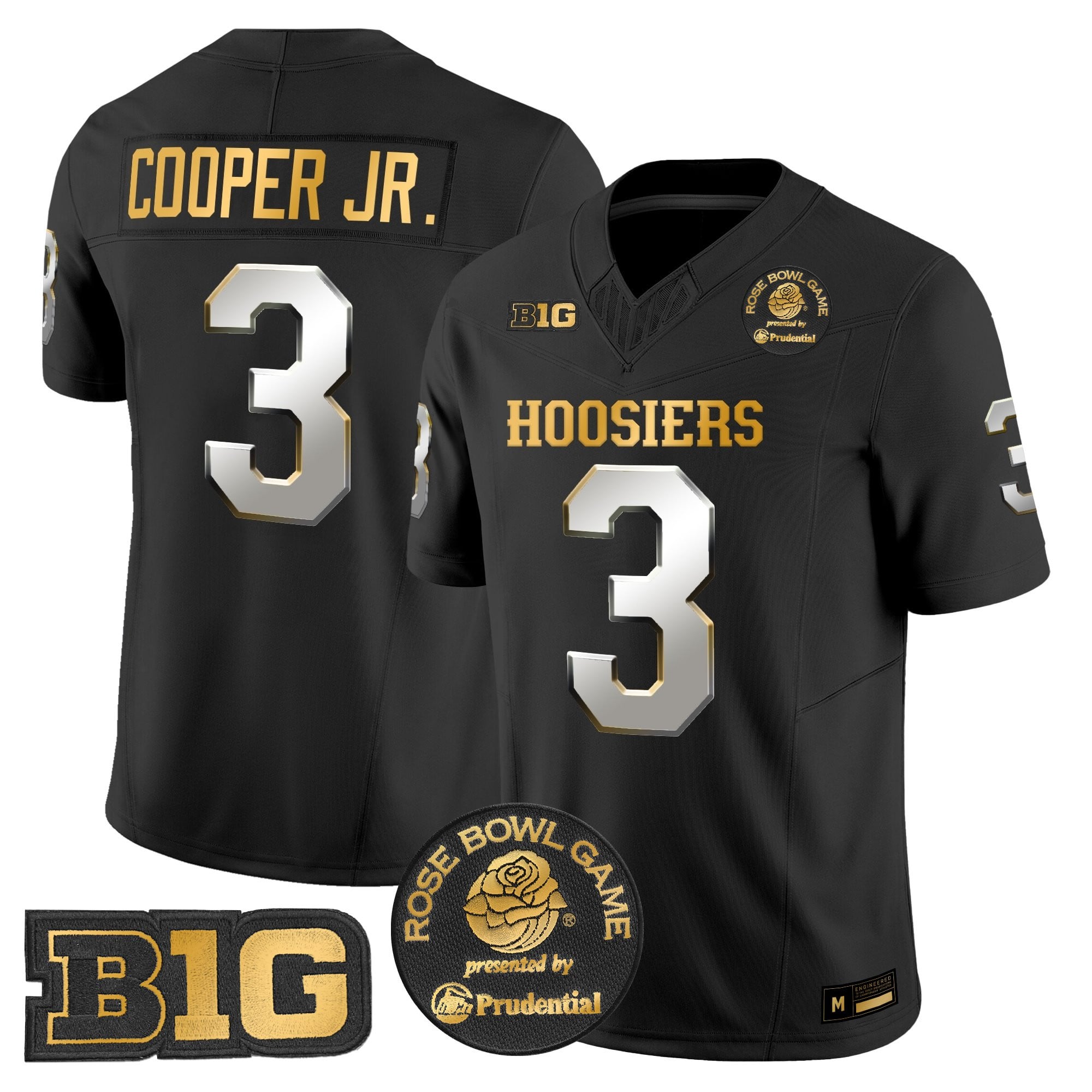 Men's Indiana Hoosiers 2025 Rose Bowl Gold Vapor Limited Jersey - All Stitched