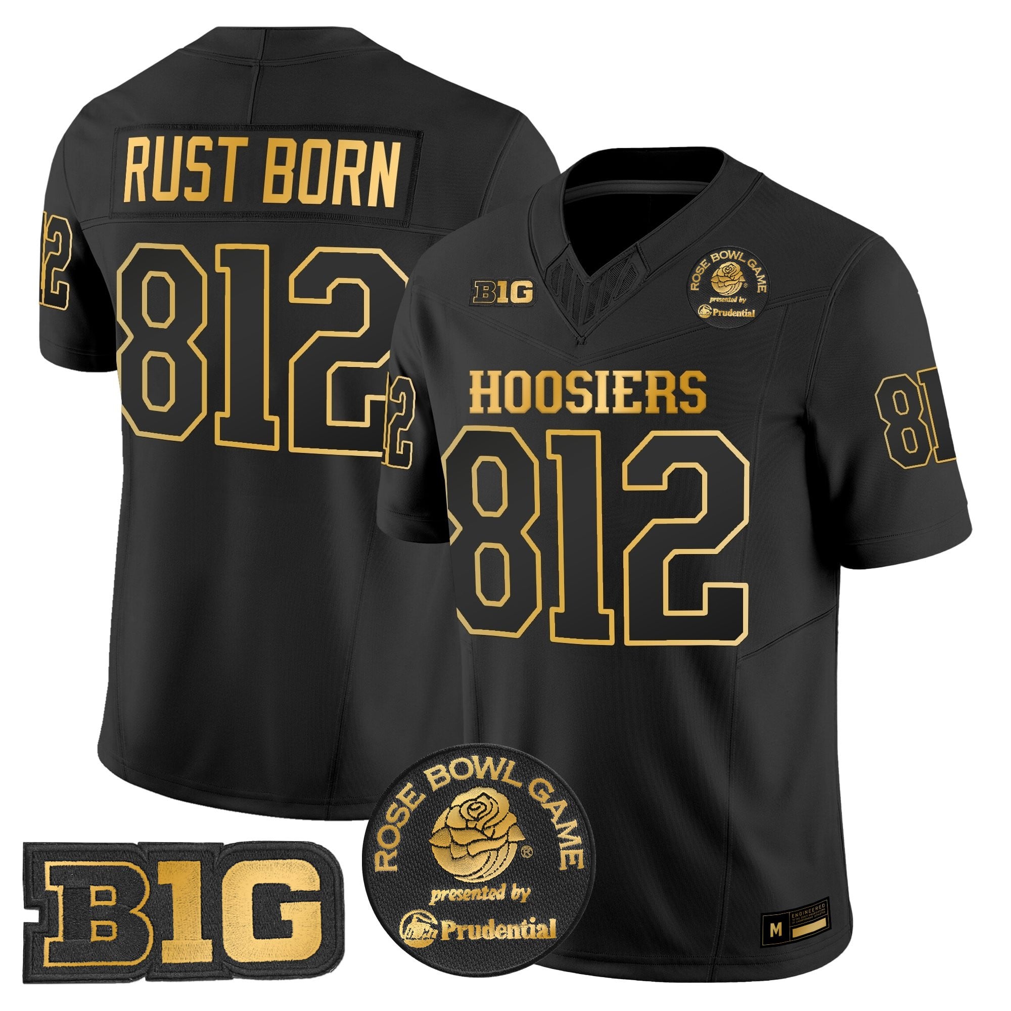 Men's Indiana Hoosiers 2025 Rose Bowl Gold Vapor Limited Jersey - All Stitched