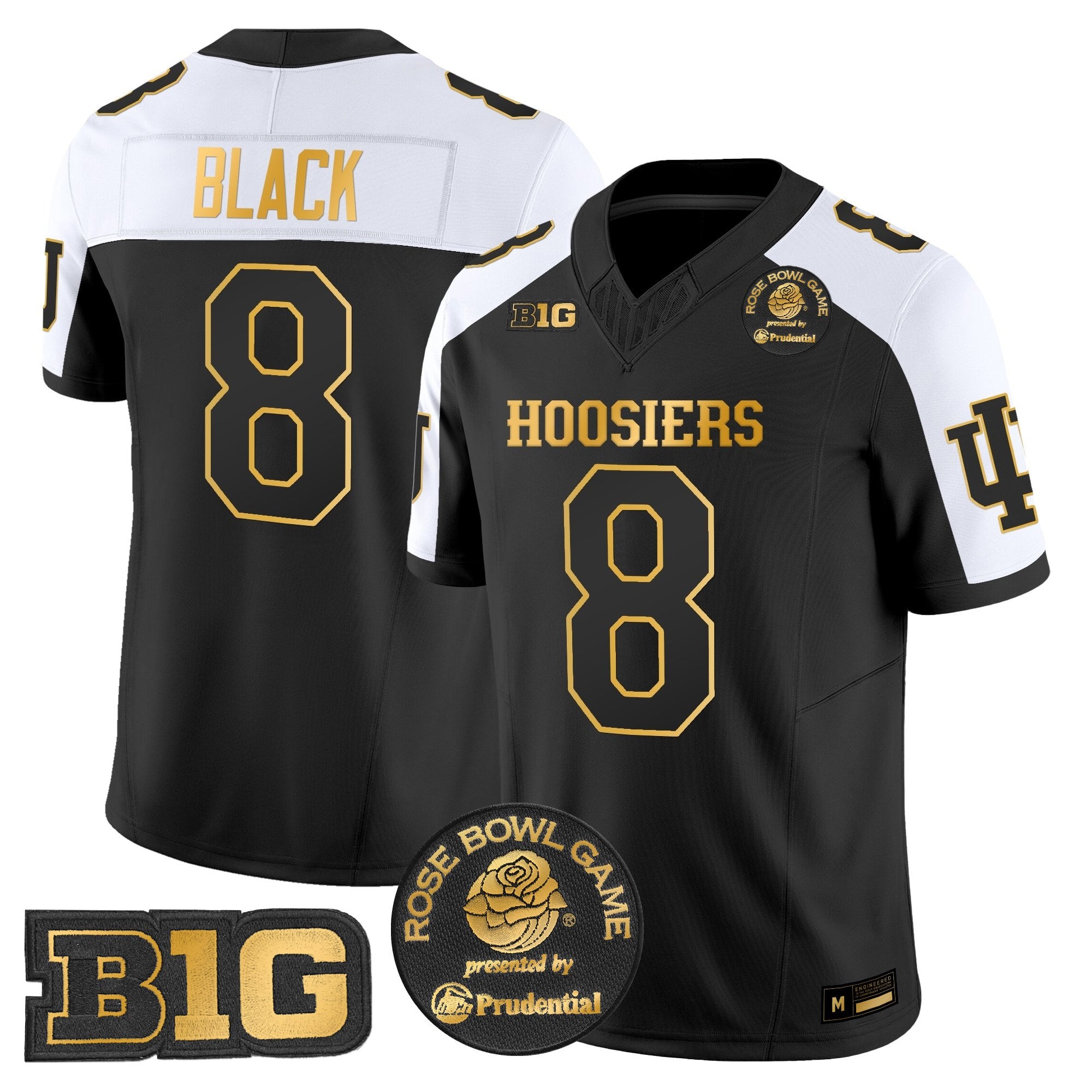Men's Indiana Hoosiers 2025 Rose Bowl Gold Vapor Limited Jersey - All Stitched