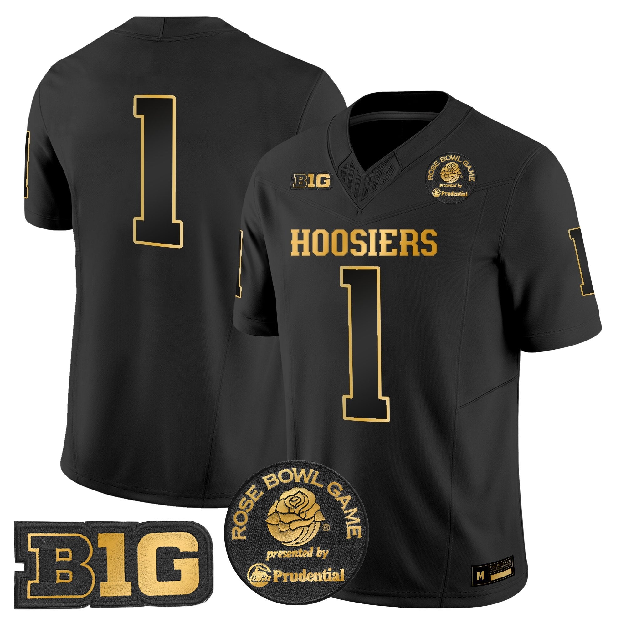 Men's Indiana Hoosiers 2025 Rose Bowl Gold Vapor Limited Jersey - All Stitched