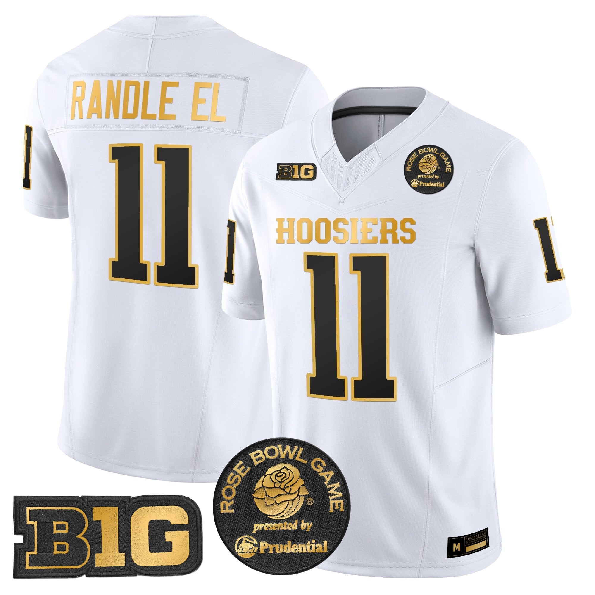 Men's Indiana Hoosiers 2025 Rose Bowl Gold Vapor Limited Jersey - All Stitched