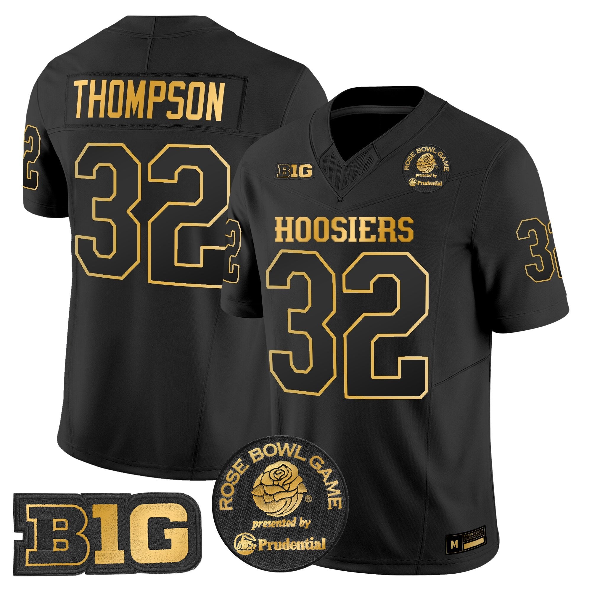 Men's Indiana Hoosiers 2025 Rose Bowl Gold Vapor Limited Jersey - All Stitched