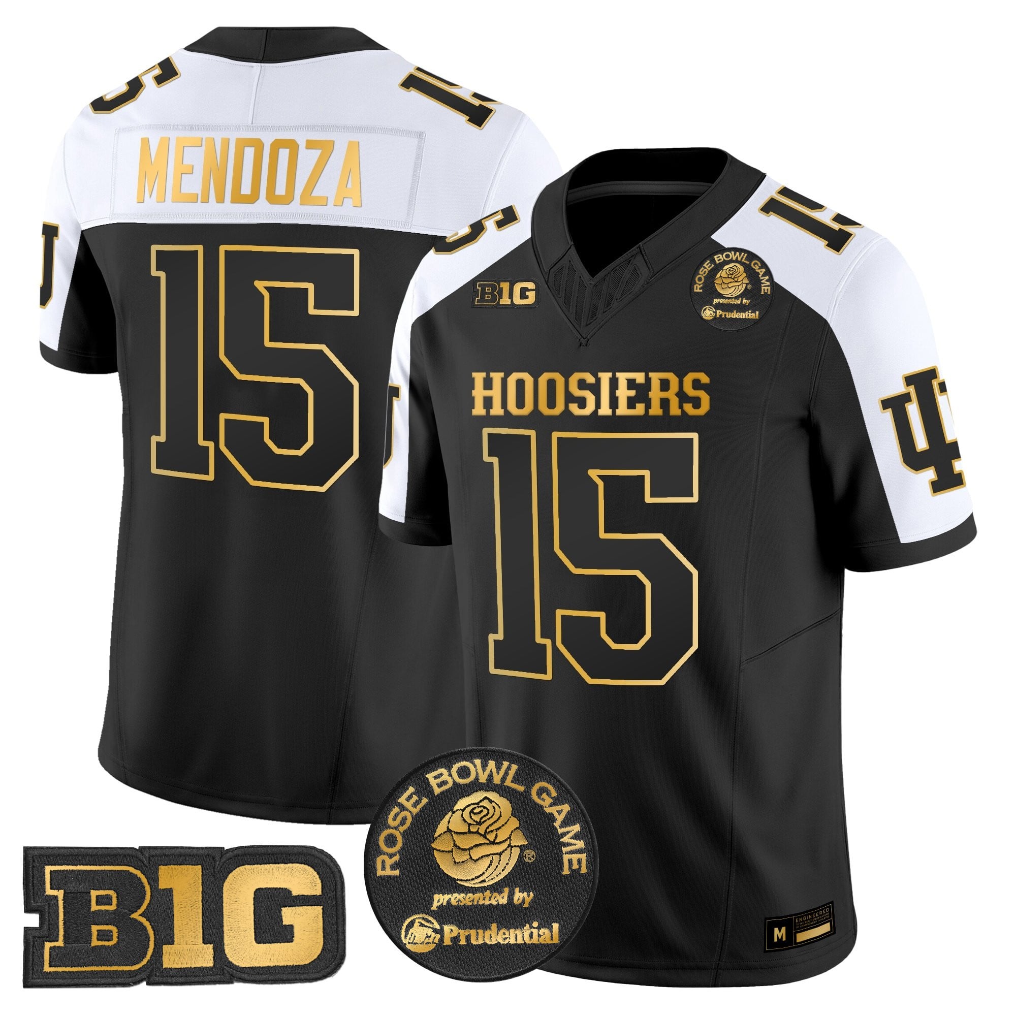 Men's Indiana Hoosiers 2025 Rose Bowl Gold Vapor Limited Jersey - All Stitched
