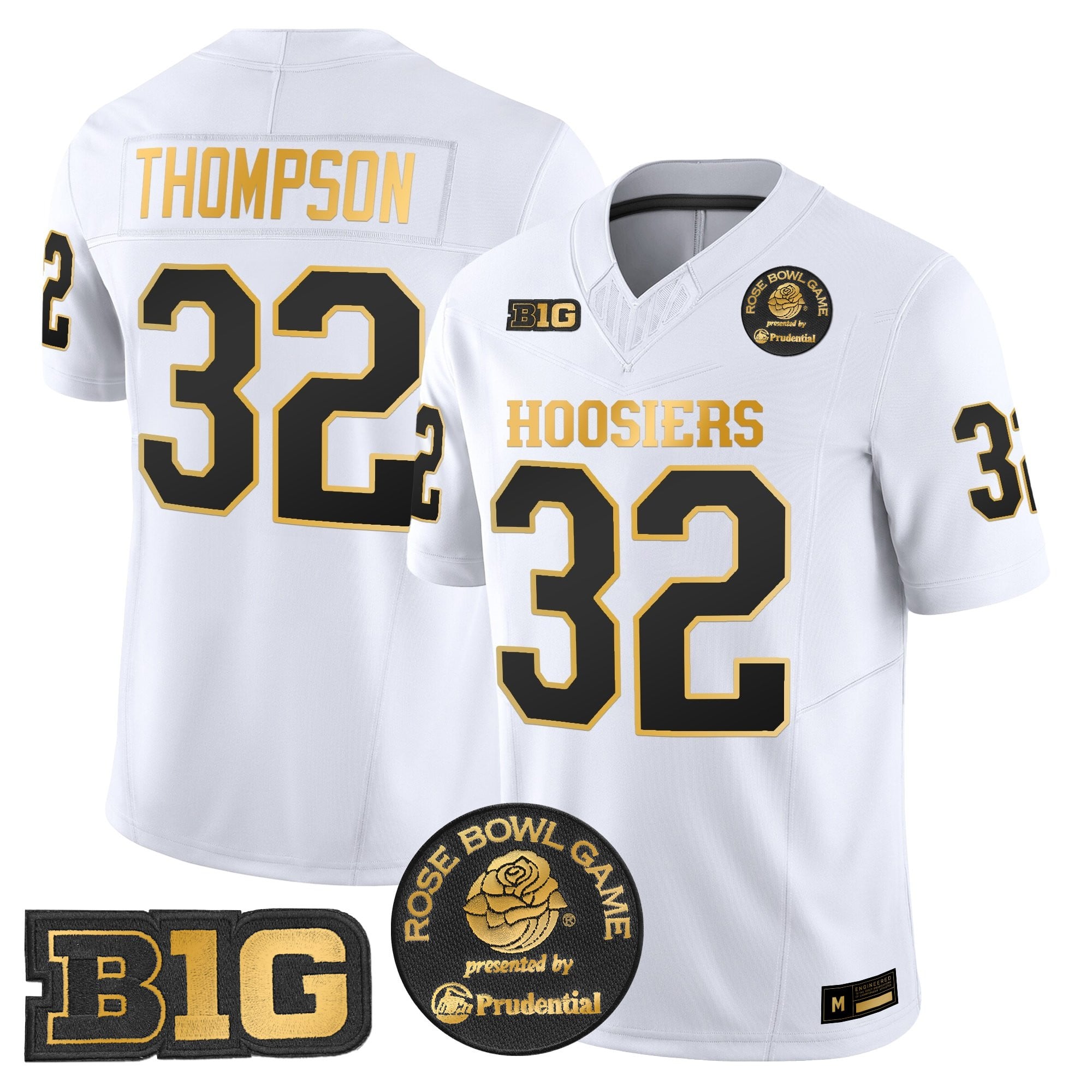 Men's Indiana Hoosiers 2025 Rose Bowl Gold Vapor Limited Jersey - All Stitched
