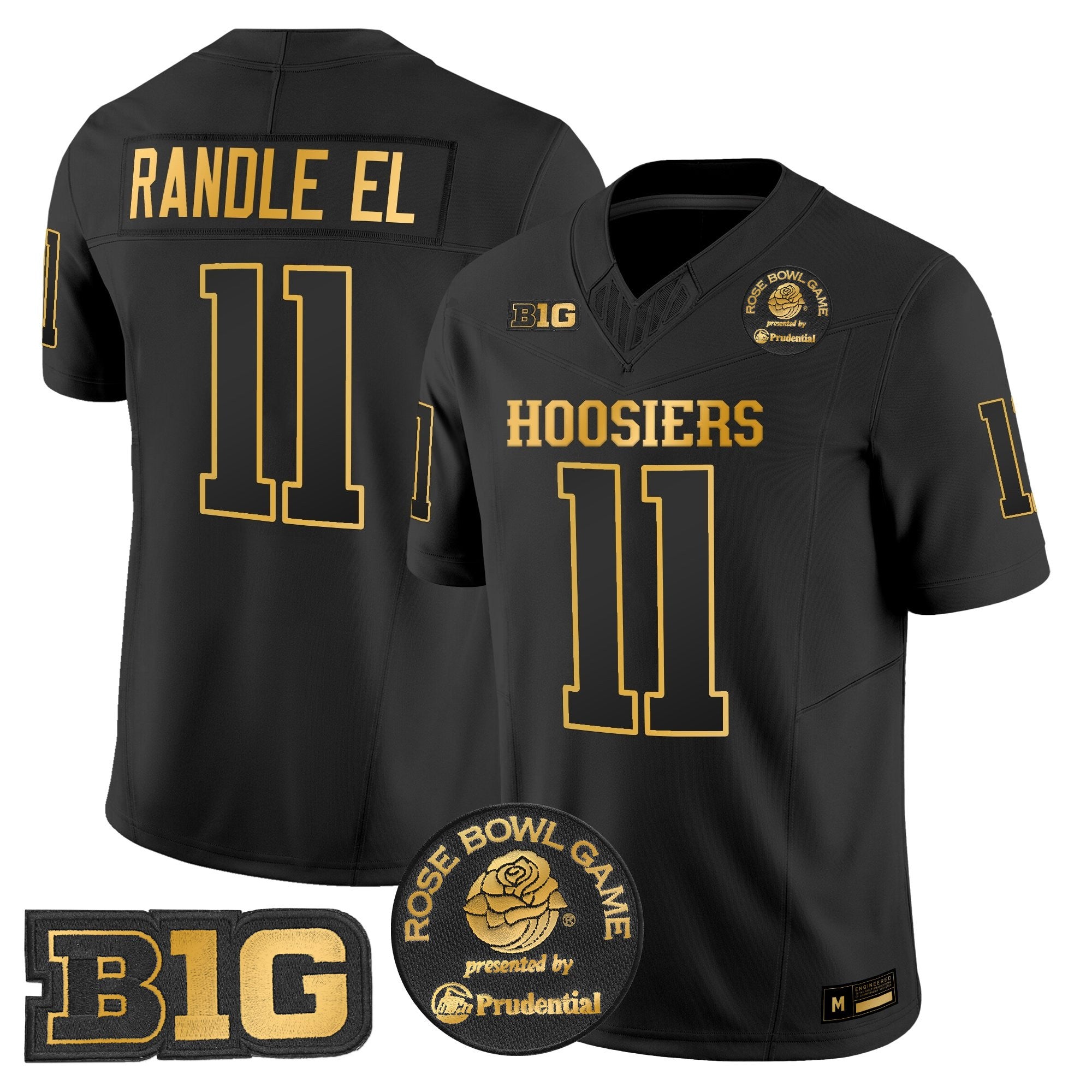Men's Indiana Hoosiers 2025 Rose Bowl Gold Vapor Limited Jersey - All Stitched