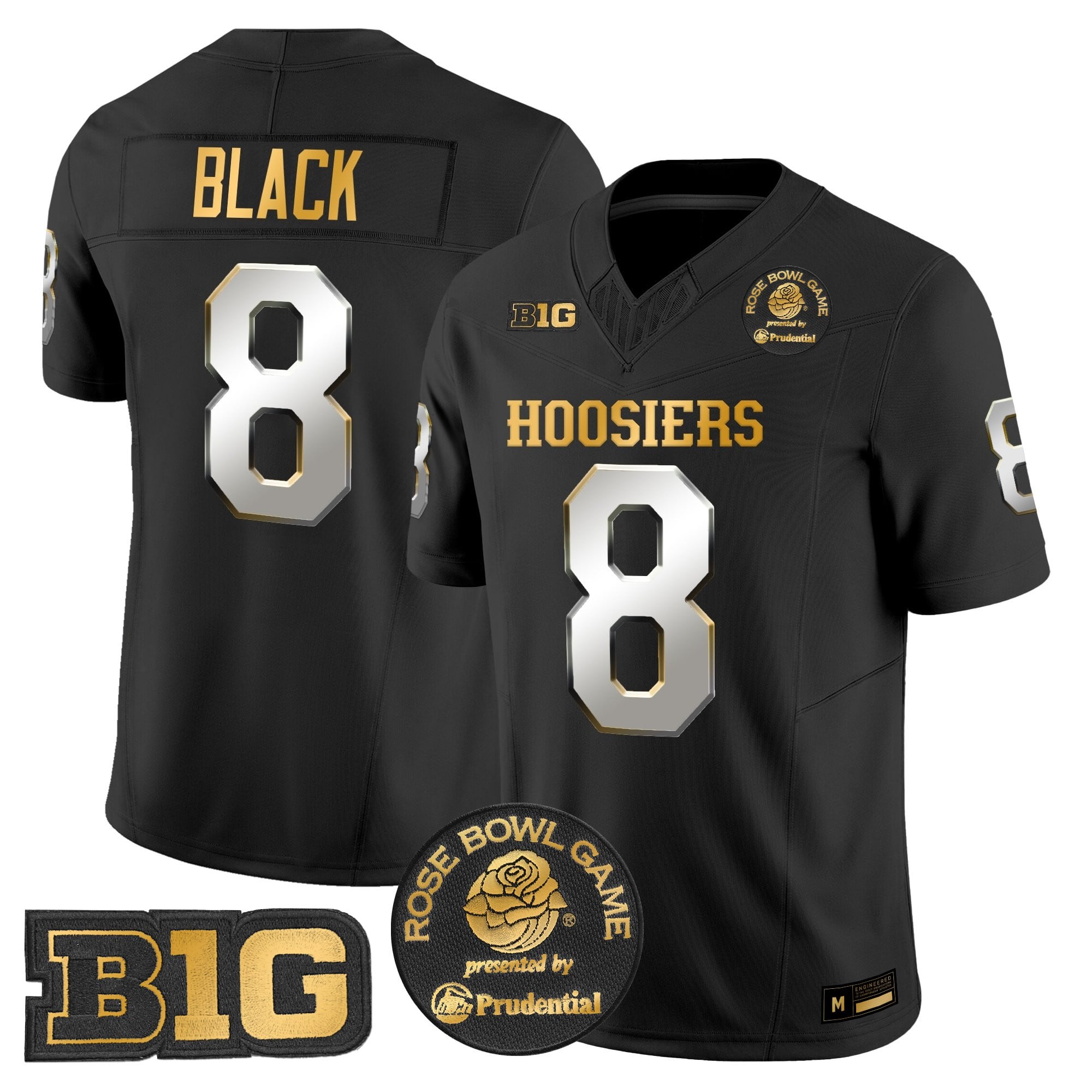 Men's Indiana Hoosiers 2025 Rose Bowl Gold Vapor Limited Jersey - All Stitched