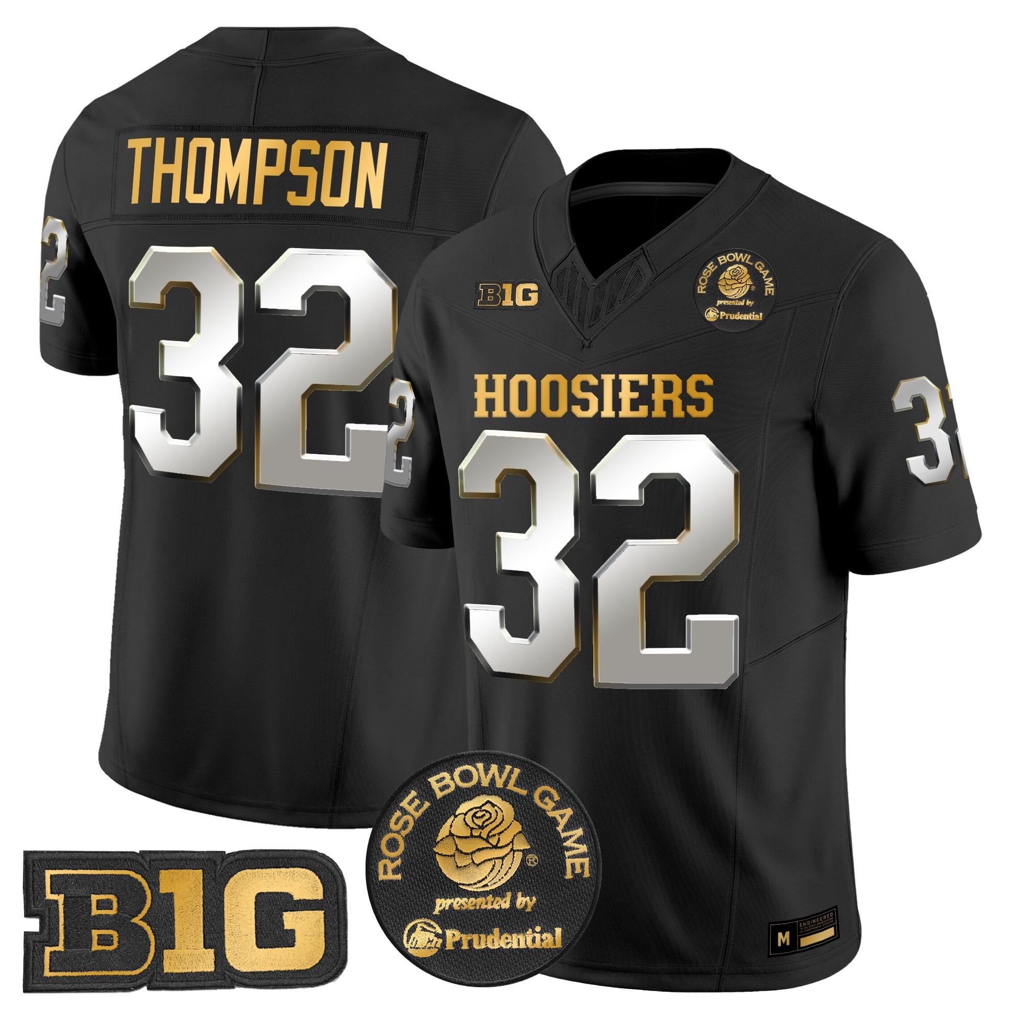 Men's Indiana Hoosiers 2025 Rose Bowl Gold Vapor Limited Jersey - All Stitched