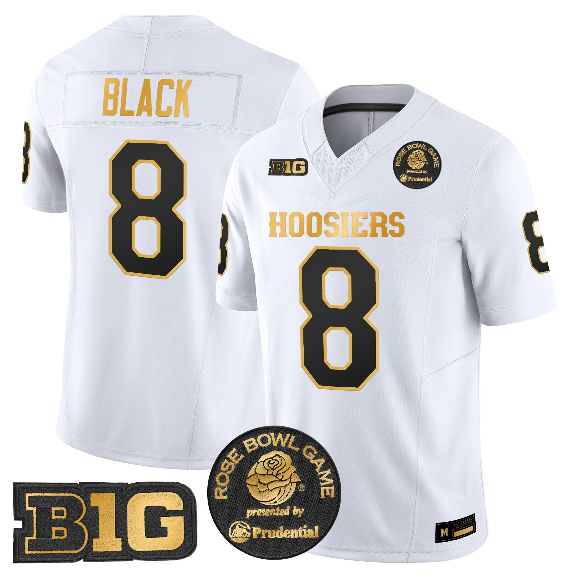 Men's Indiana Hoosiers 2025 Rose Bowl Gold Vapor Limited Jersey - All Stitched
