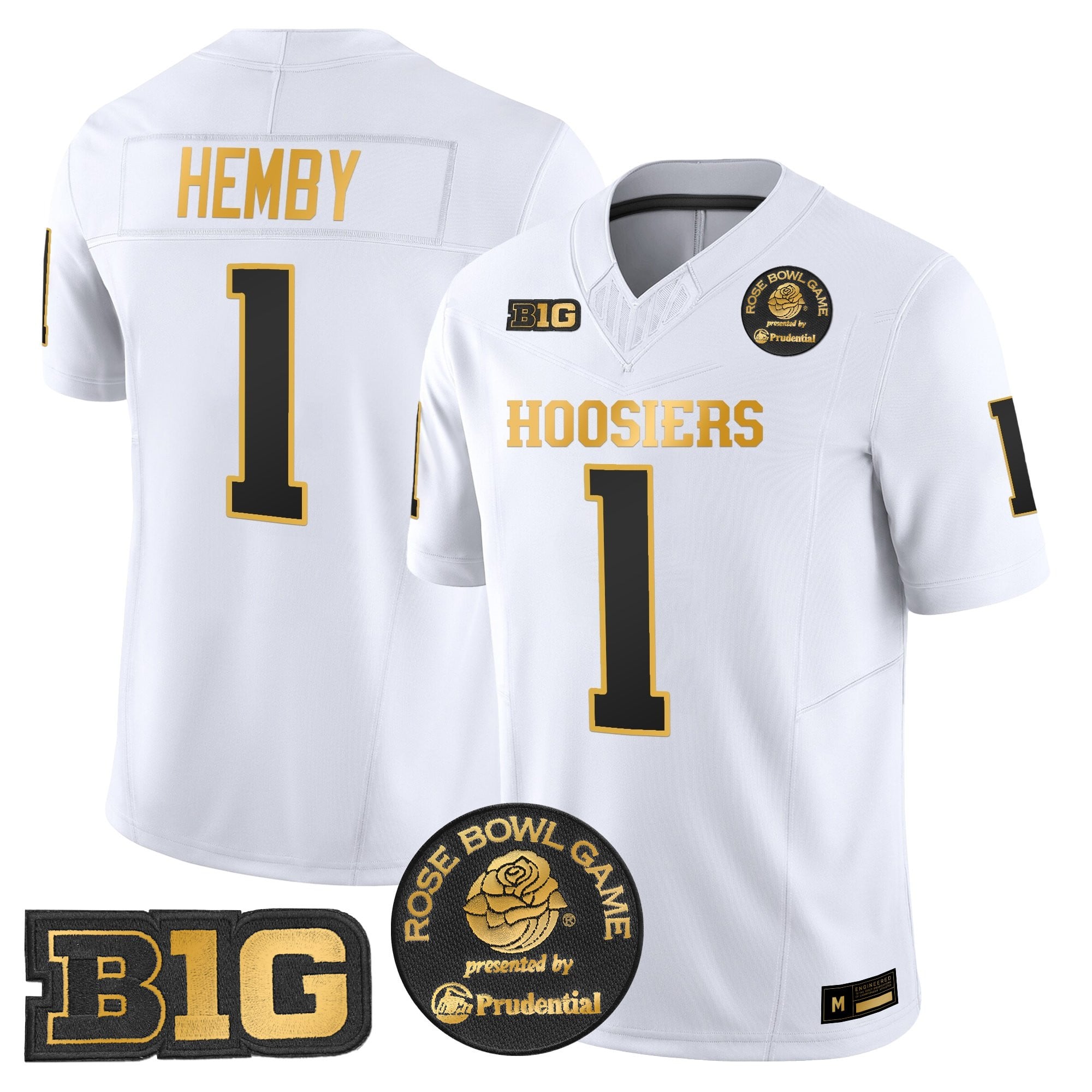 Men's Indiana Hoosiers 2025 Rose Bowl Gold Vapor Limited Jersey - All Stitched