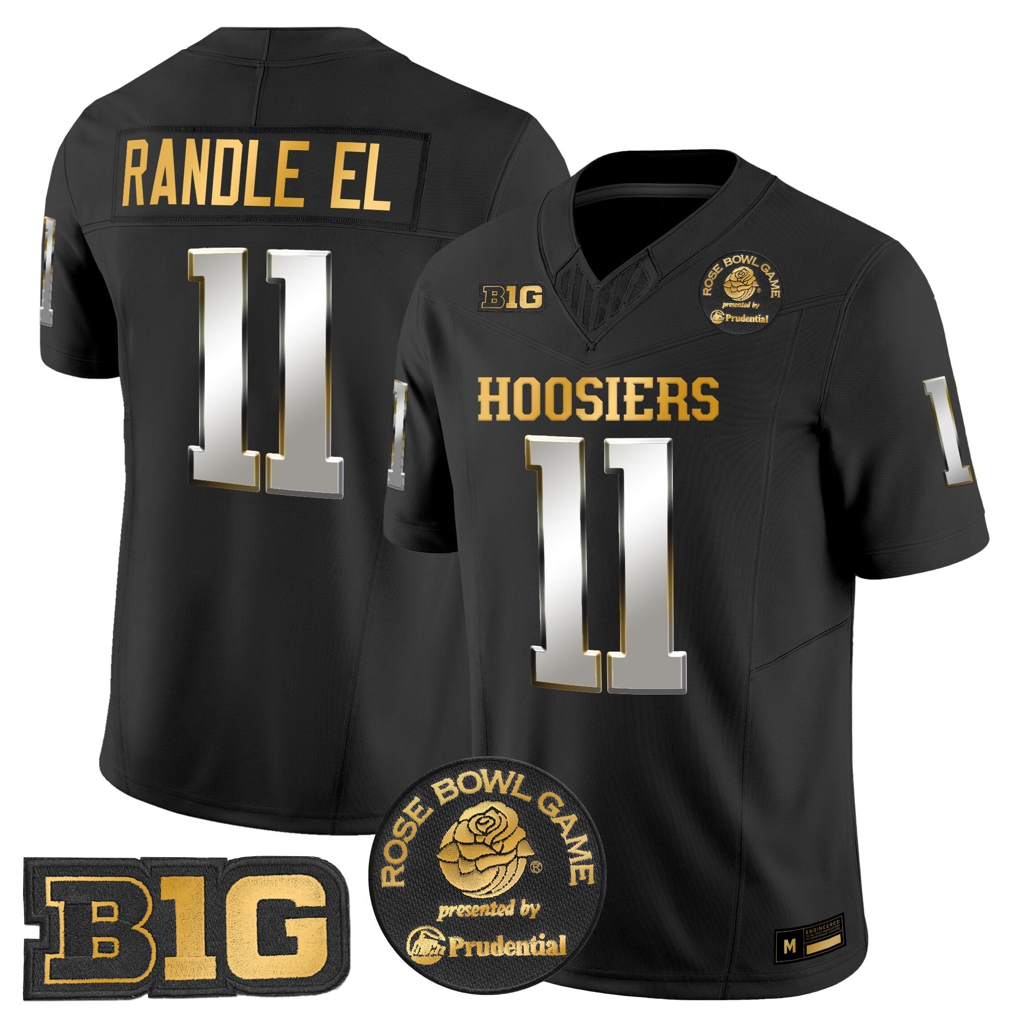 Men's Indiana Hoosiers 2025 Rose Bowl Gold Vapor Limited Jersey - All Stitched