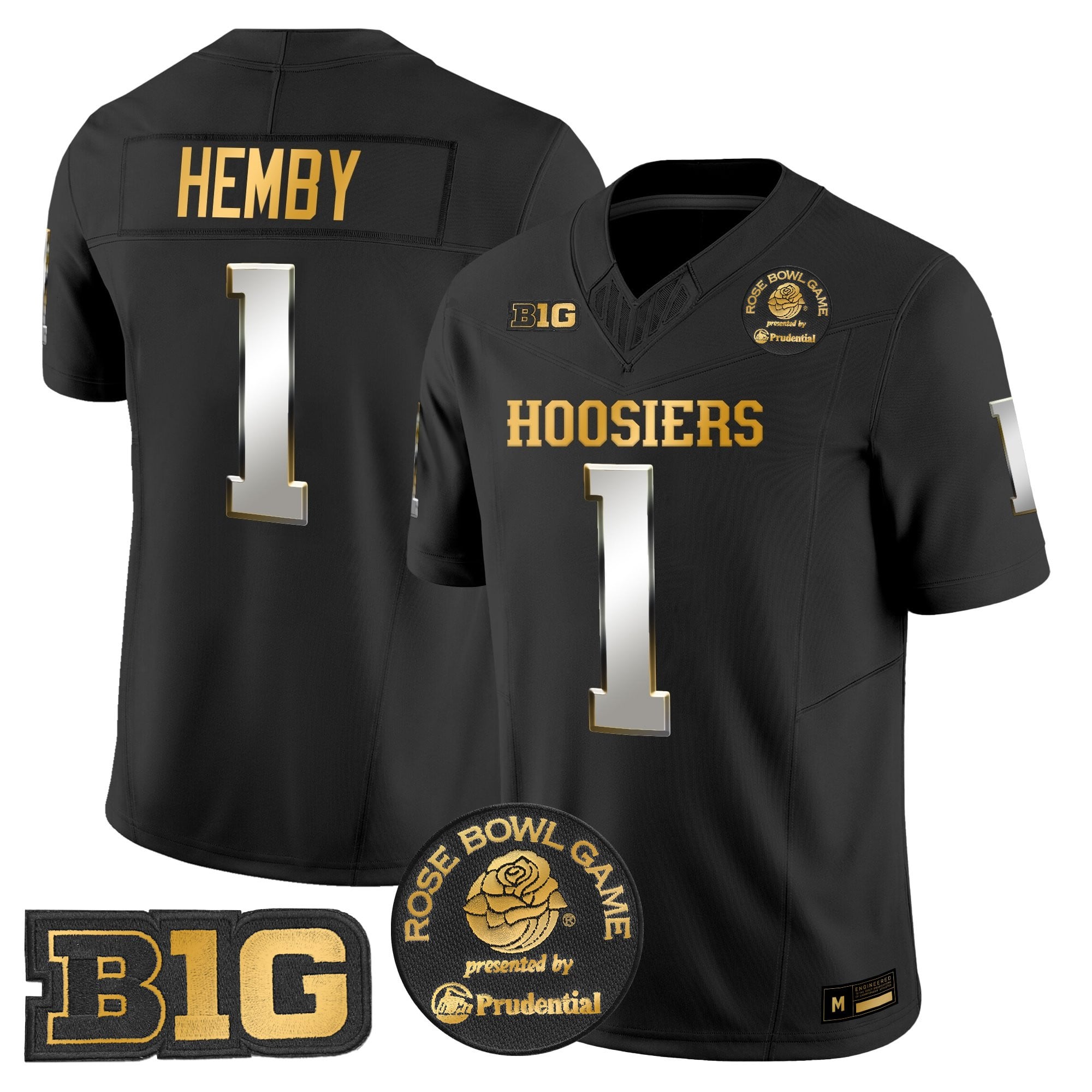 Men's Indiana Hoosiers 2025 Rose Bowl Gold Vapor Limited Jersey - All Stitched