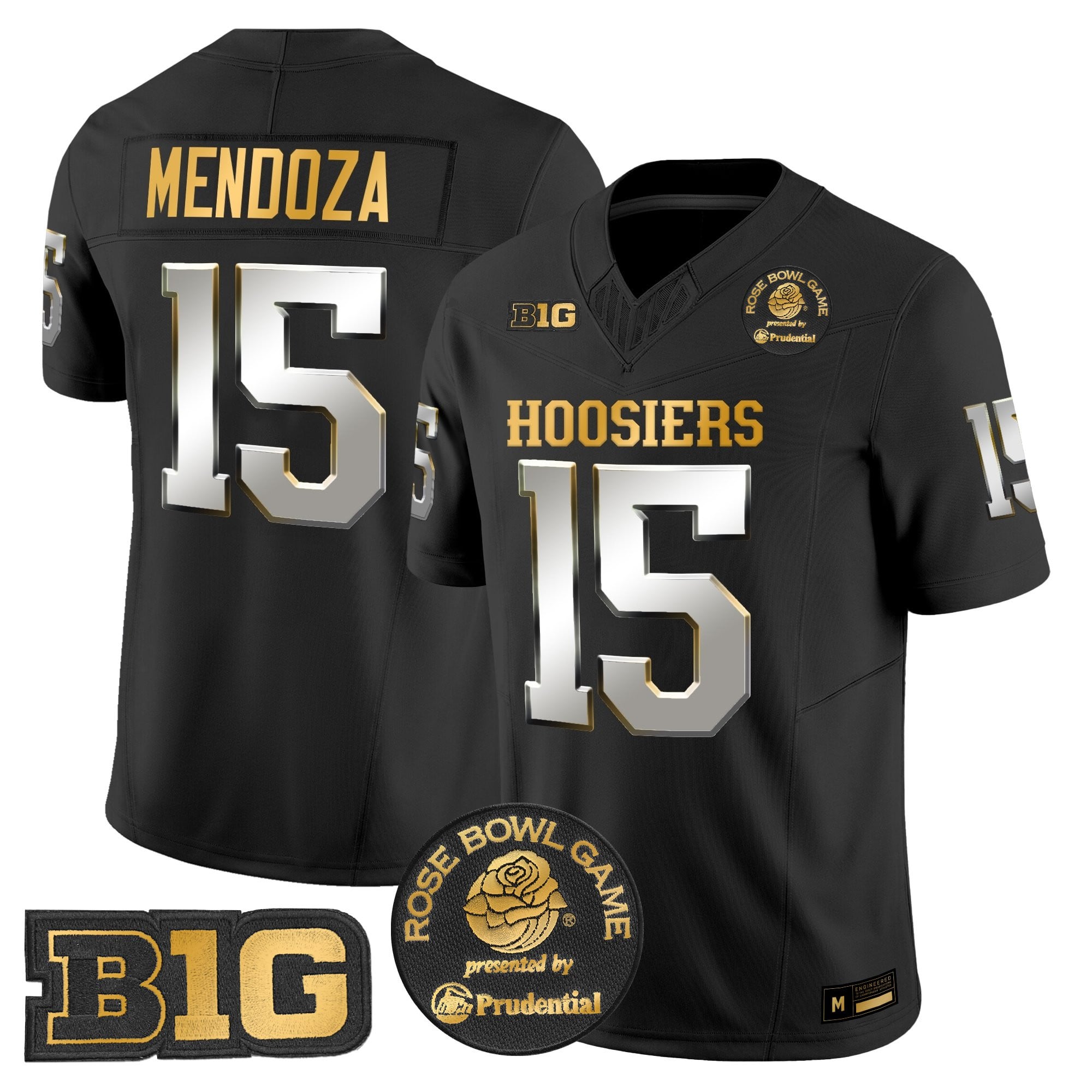 Men's Indiana Hoosiers 2025 Rose Bowl Gold Vapor Limited Jersey - All Stitched