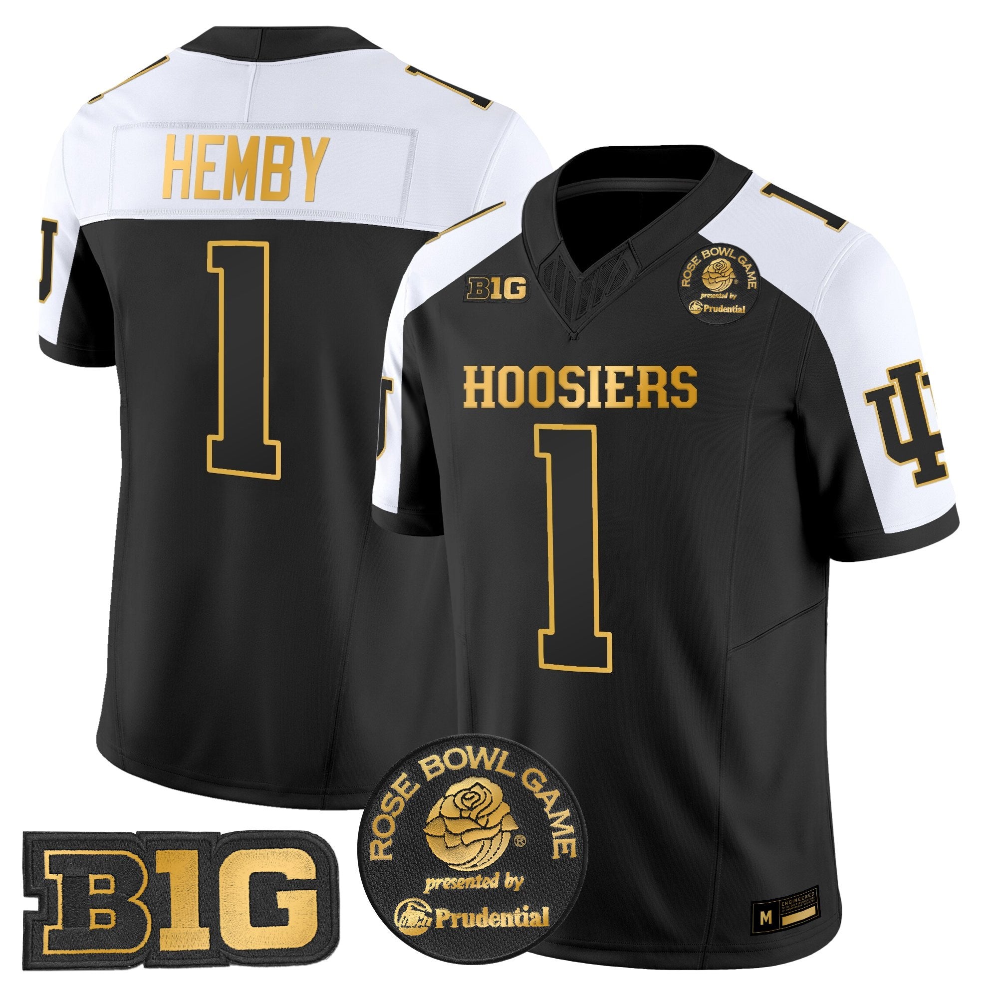 Men's Indiana Hoosiers 2025 Rose Bowl Gold Vapor Limited Jersey - All Stitched