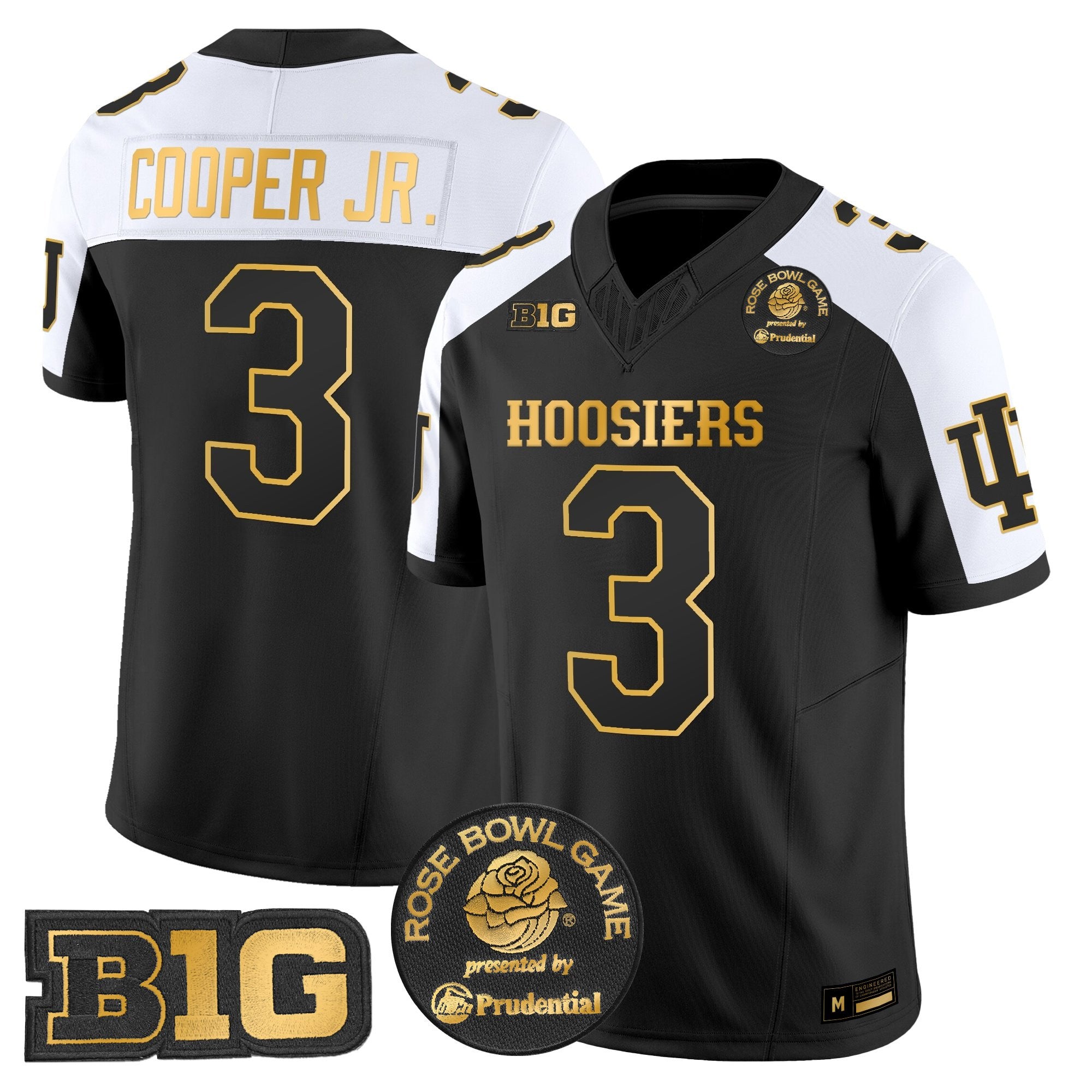 Men's Indiana Hoosiers 2025 Rose Bowl Gold Vapor Limited Jersey - All Stitched