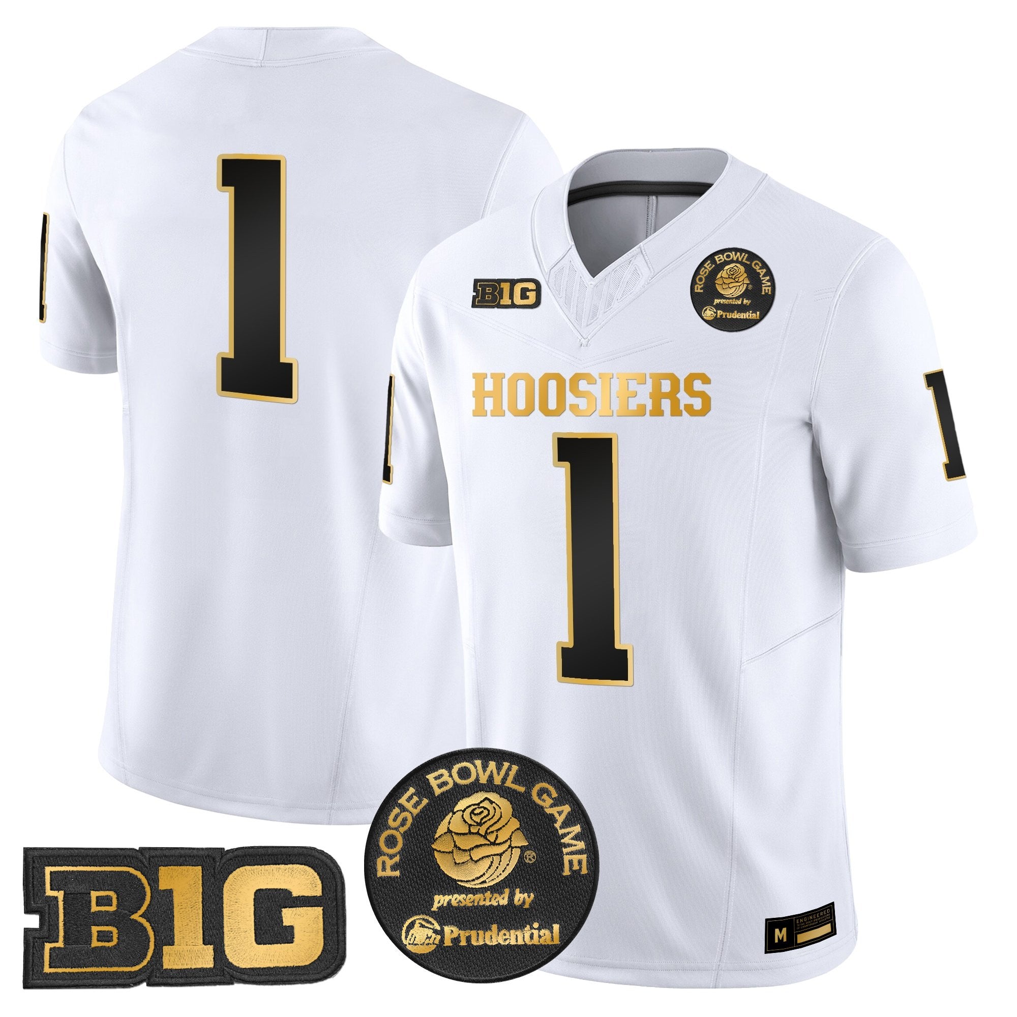 Men's Indiana Hoosiers 2025 Rose Bowl Gold Vapor Limited Jersey - All Stitched