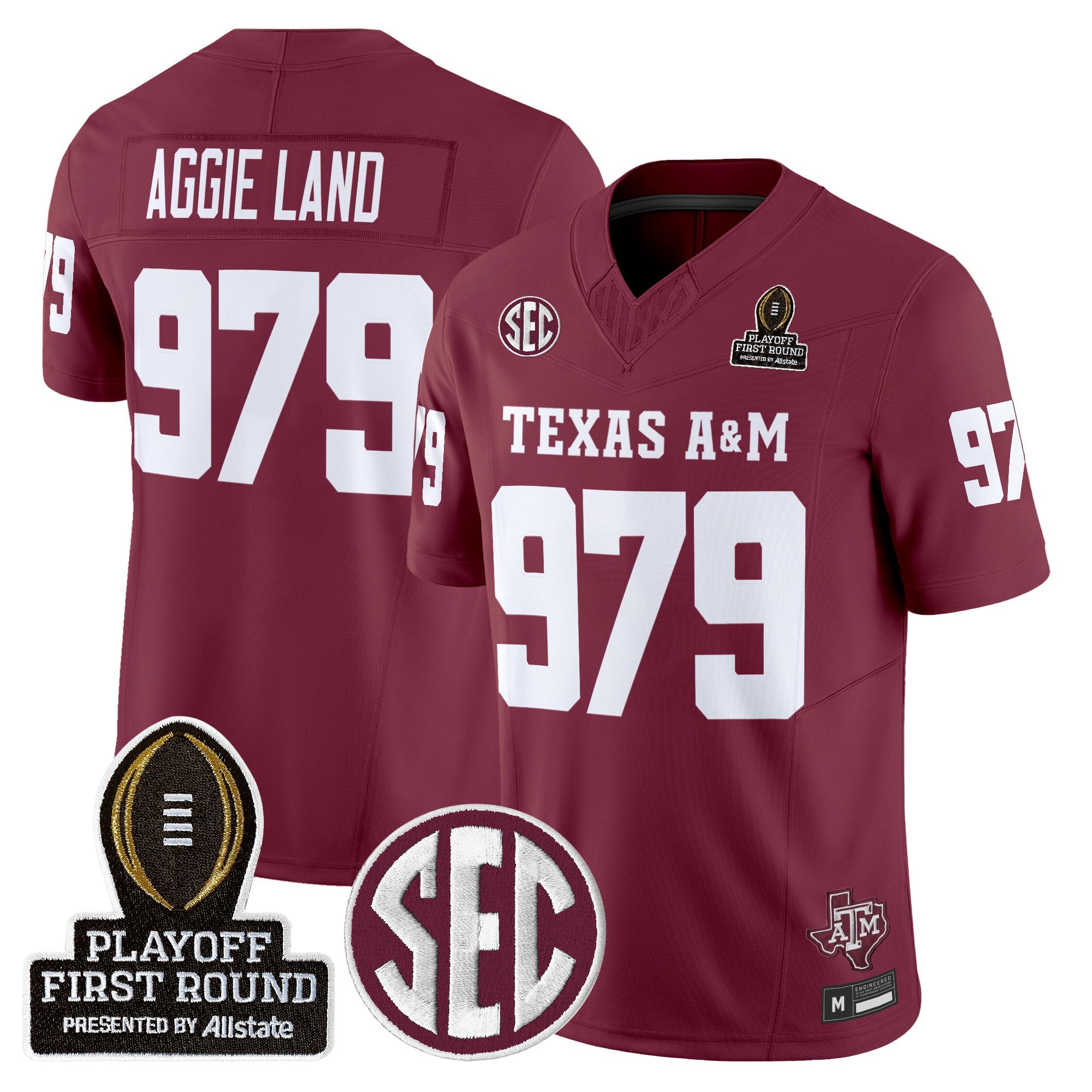 Men's Texas A&M Aggies 2025 Playoff First Round Vapor Limited Jersey - All Stitched
