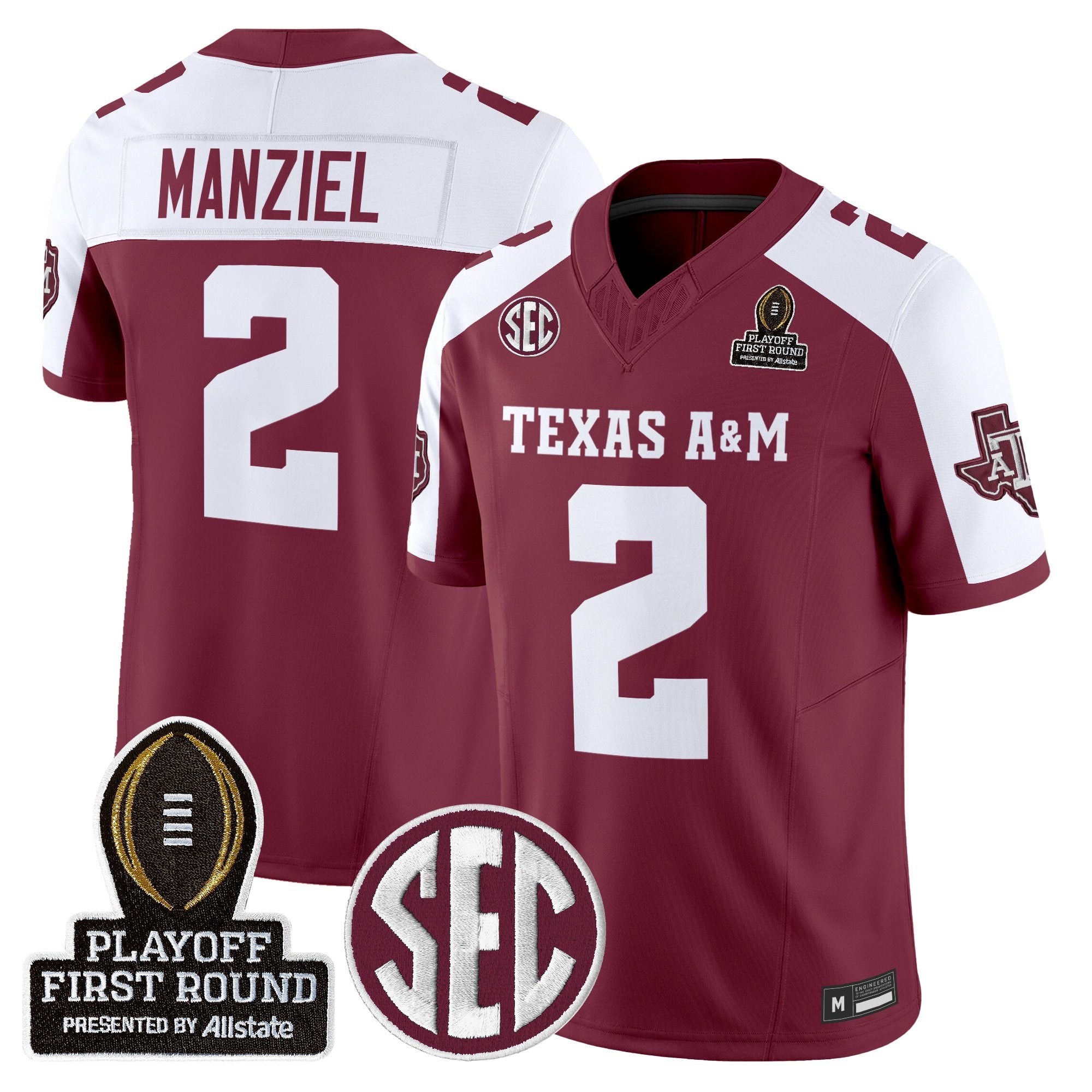 Men's Texas A&M Aggies 2025 Playoff First Round Vapor Limited Jersey - All Stitched