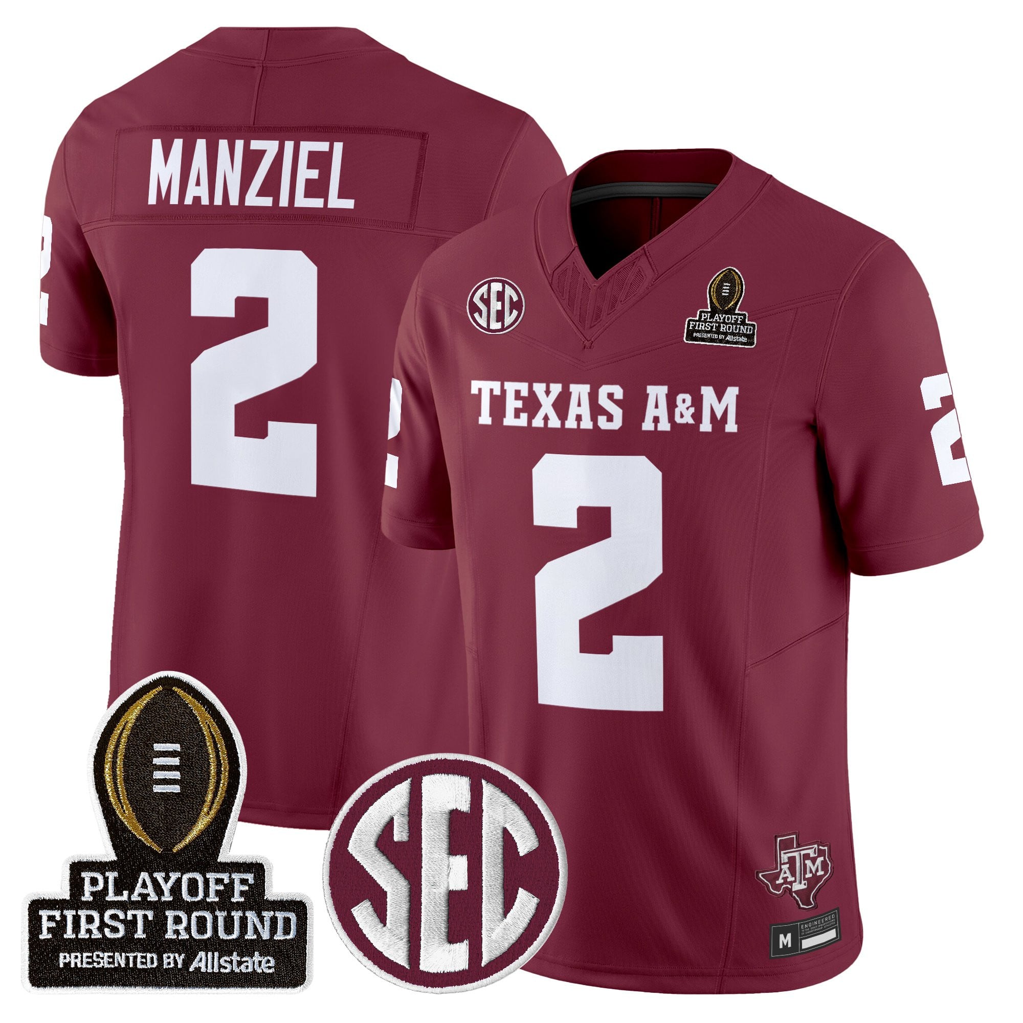 Men's Texas A&M Aggies 2025 Playoff First Round Vapor Limited Jersey - All Stitched