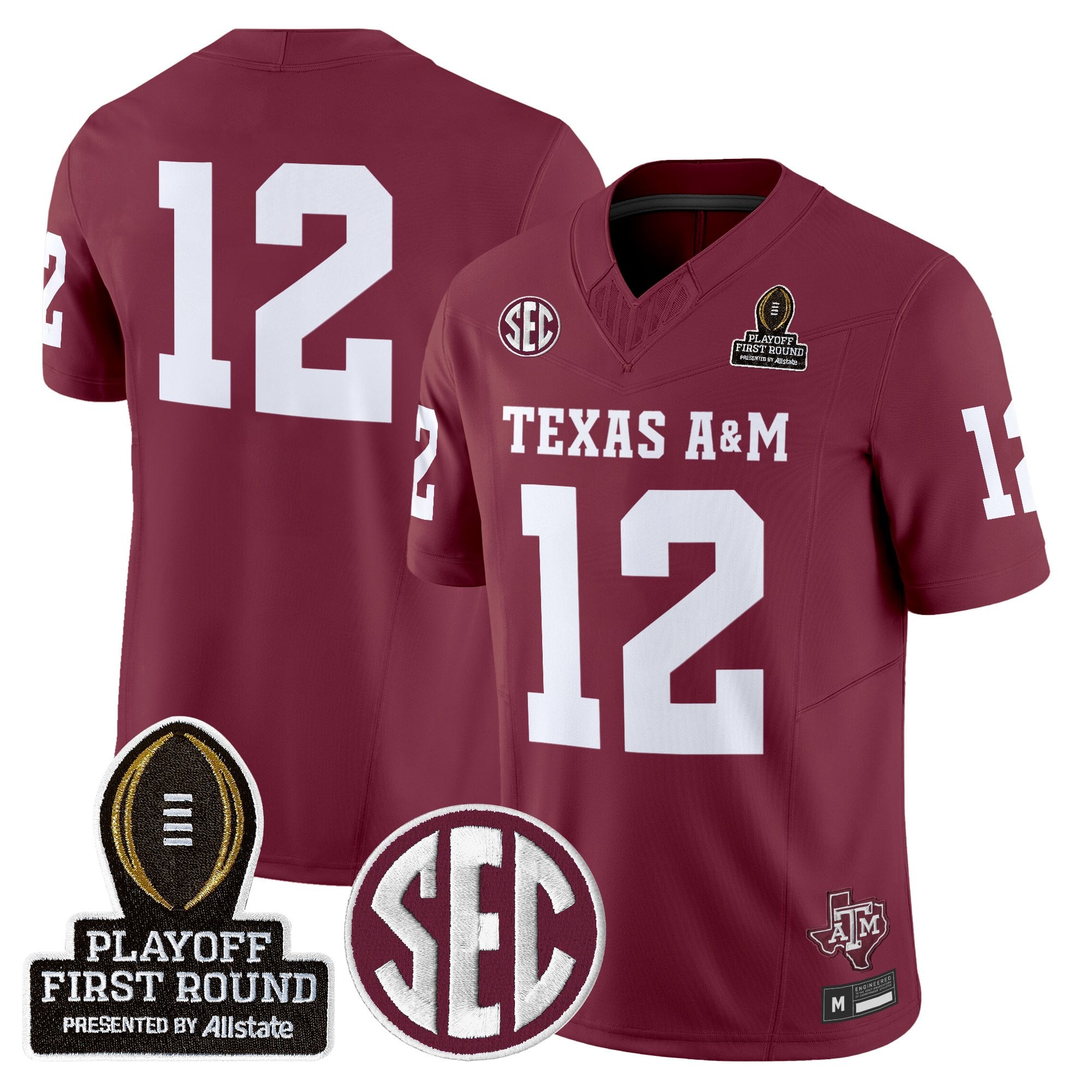 Men's Texas A&M Aggies 2025 Playoff First Round Vapor Limited Jersey - All Stitched