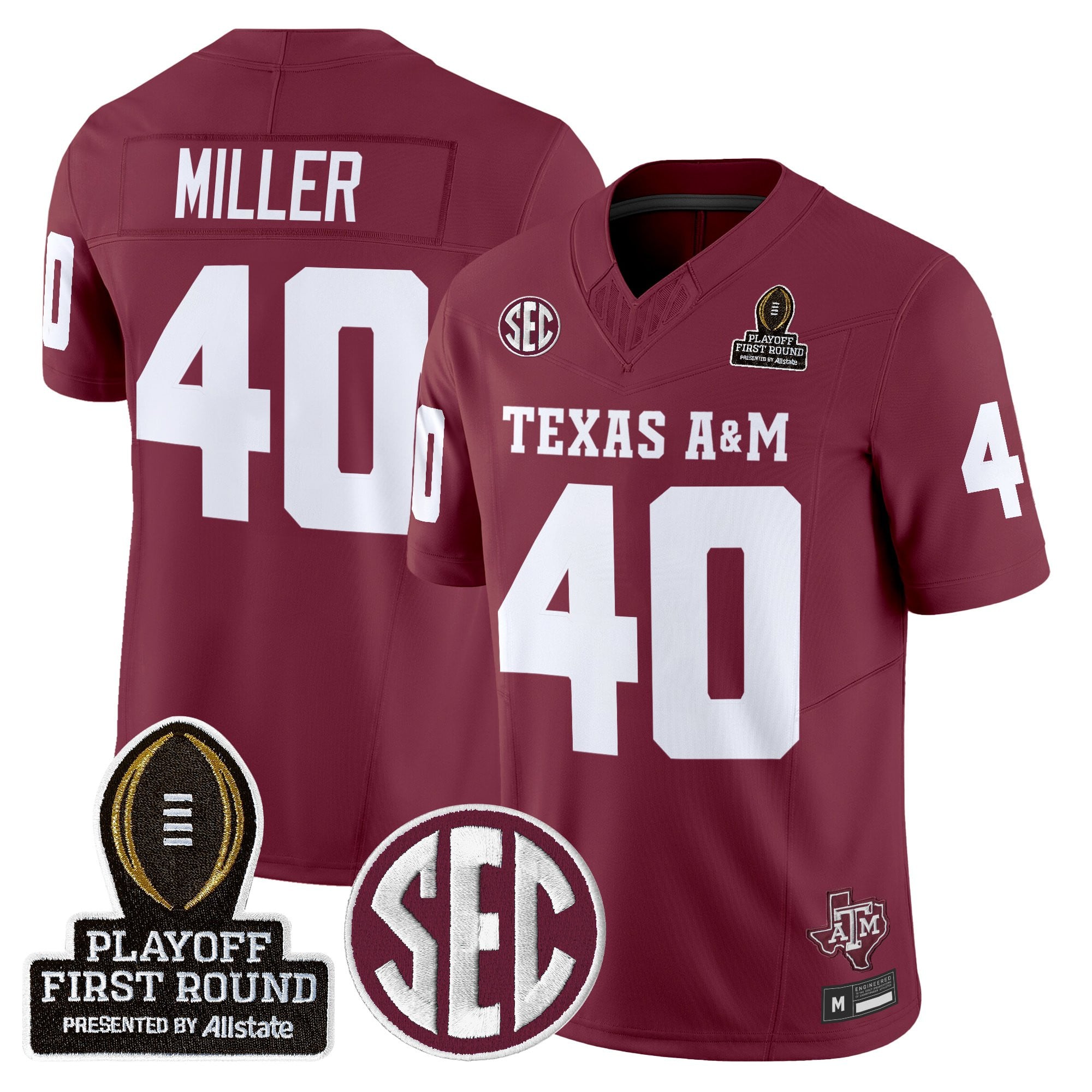 Men's Texas A&M Aggies 2025 Playoff First Round Vapor Limited Jersey - All Stitched
