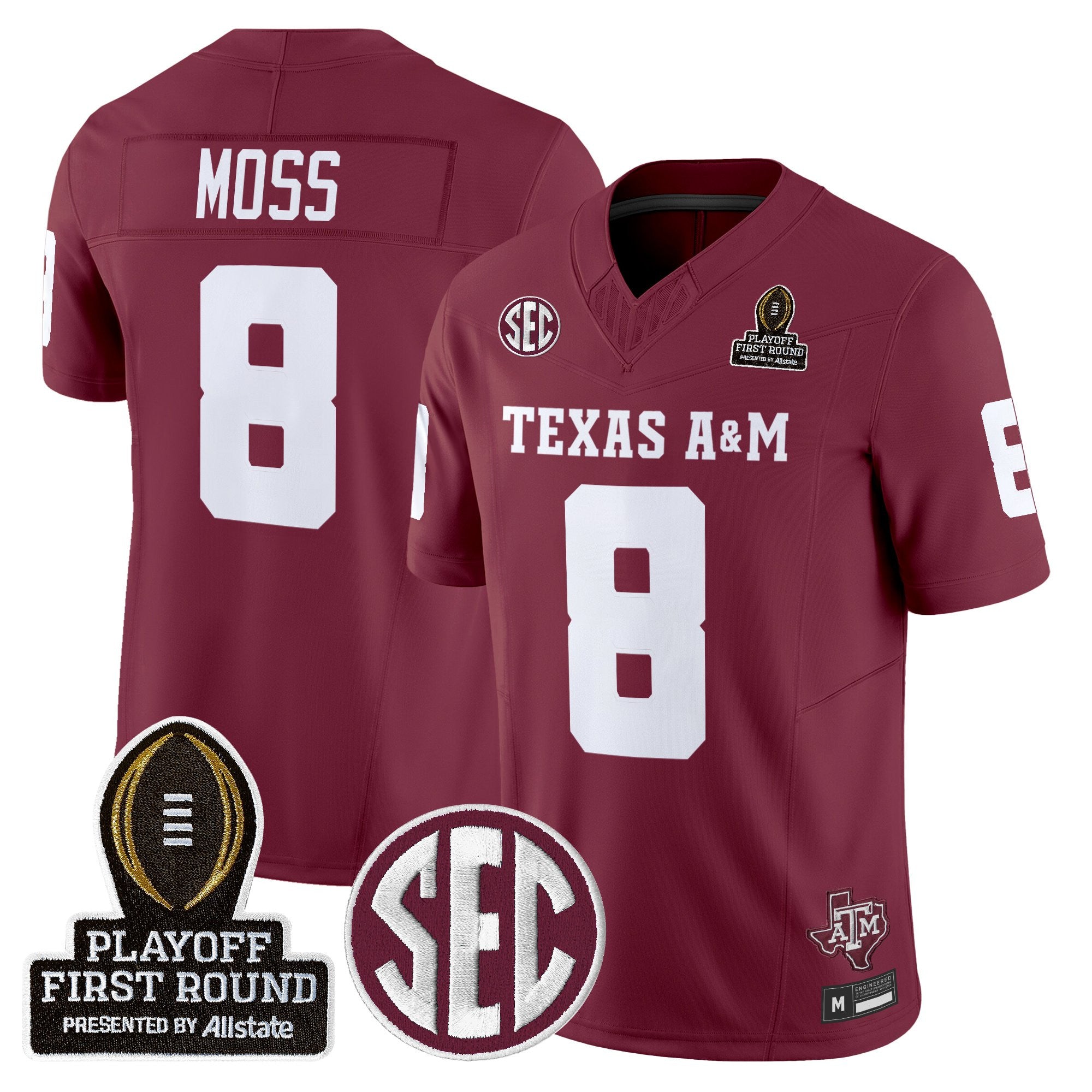 Men's Texas A&M Aggies 2025 Playoff First Round Vapor Limited Jersey - All Stitched