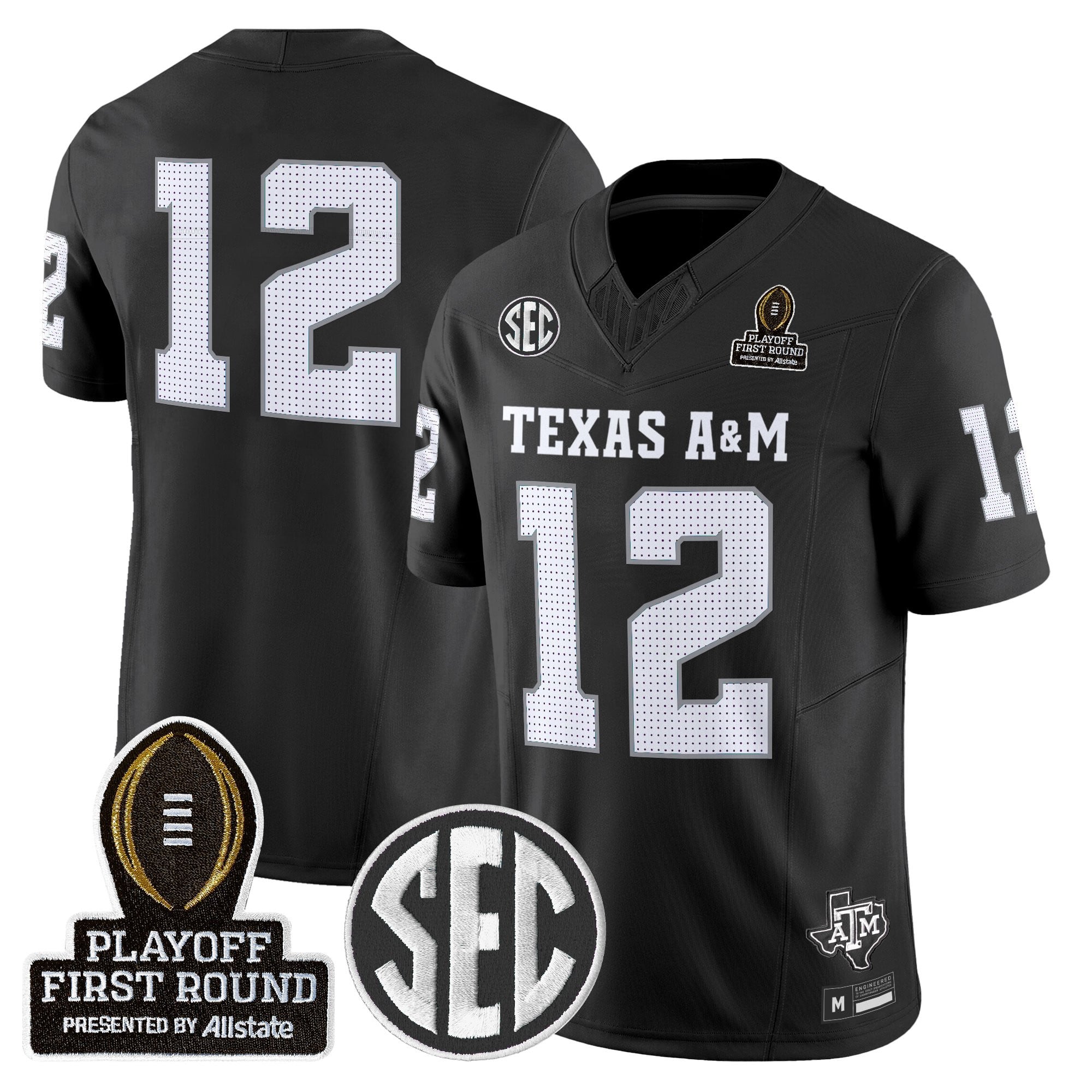 Men's Texas A&M Aggies 2025 Playoff First Round Vapor Limited Jersey - All Stitched