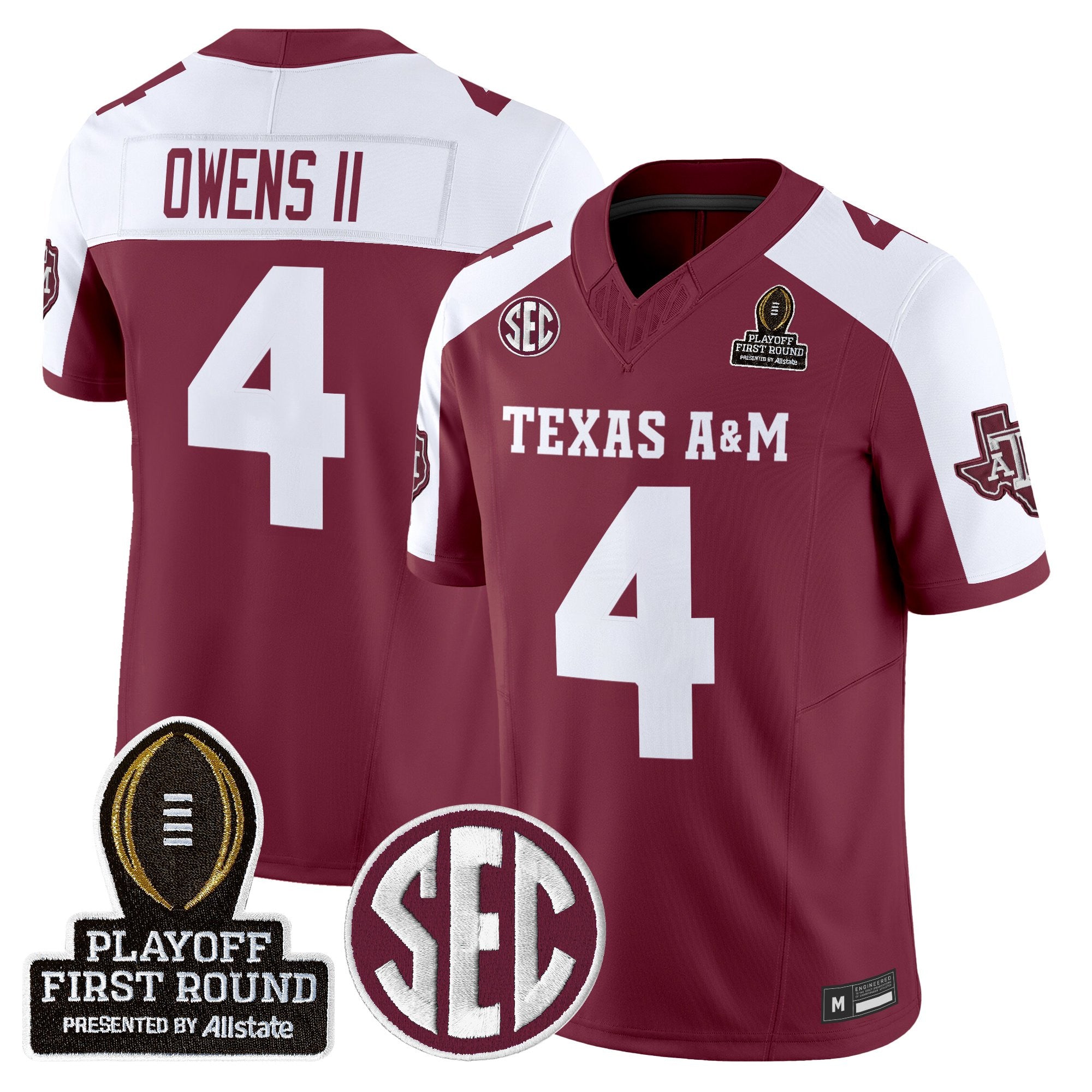 Men's Texas A&M Aggies 2025 Playoff First Round Vapor Limited Jersey - All Stitched